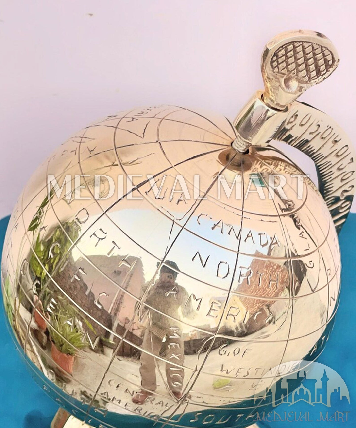 MEDIEVALMART Full Brass Armillary Sphere Globe Celestial Rotating World | Christmas Gifts, Gift for Dad, Gift for Mom