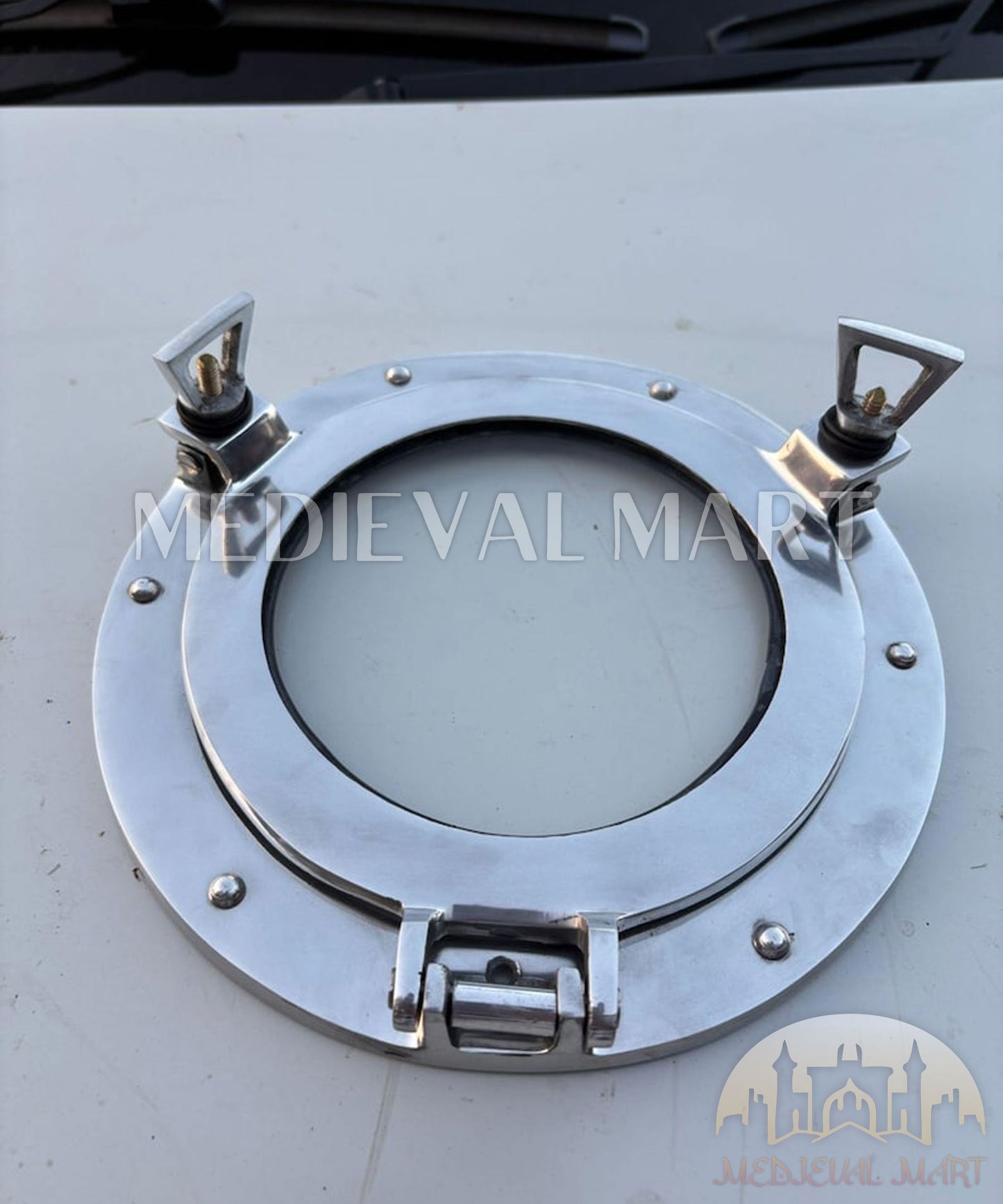 MEDIEVALMART Shiny Chrome Finish Maritime Ship Porthole