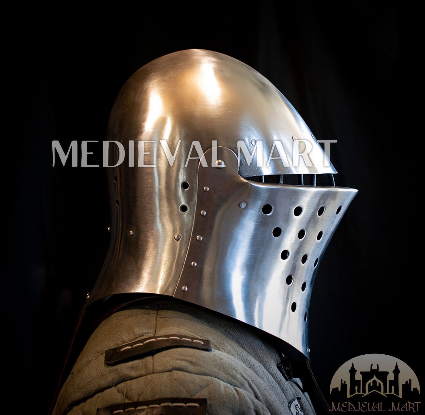 MEDIEVALMART 14th-Century Gothic European knight Modern Fighting Samson Helmet for IMCF
