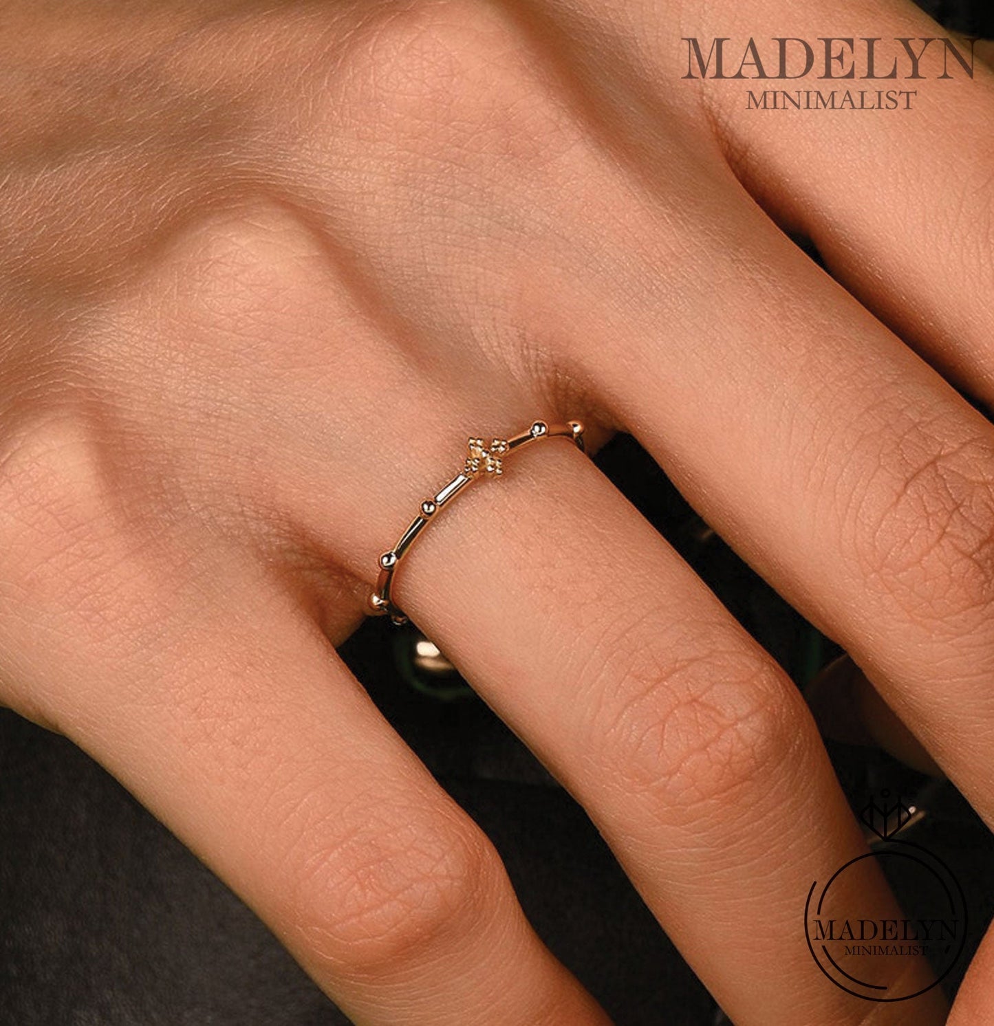 MADELYN MINIMALIST 14k Solid Gold Rosary Cristian Ring Catholic Dainty Ring for Women | Gift For Mom or Her