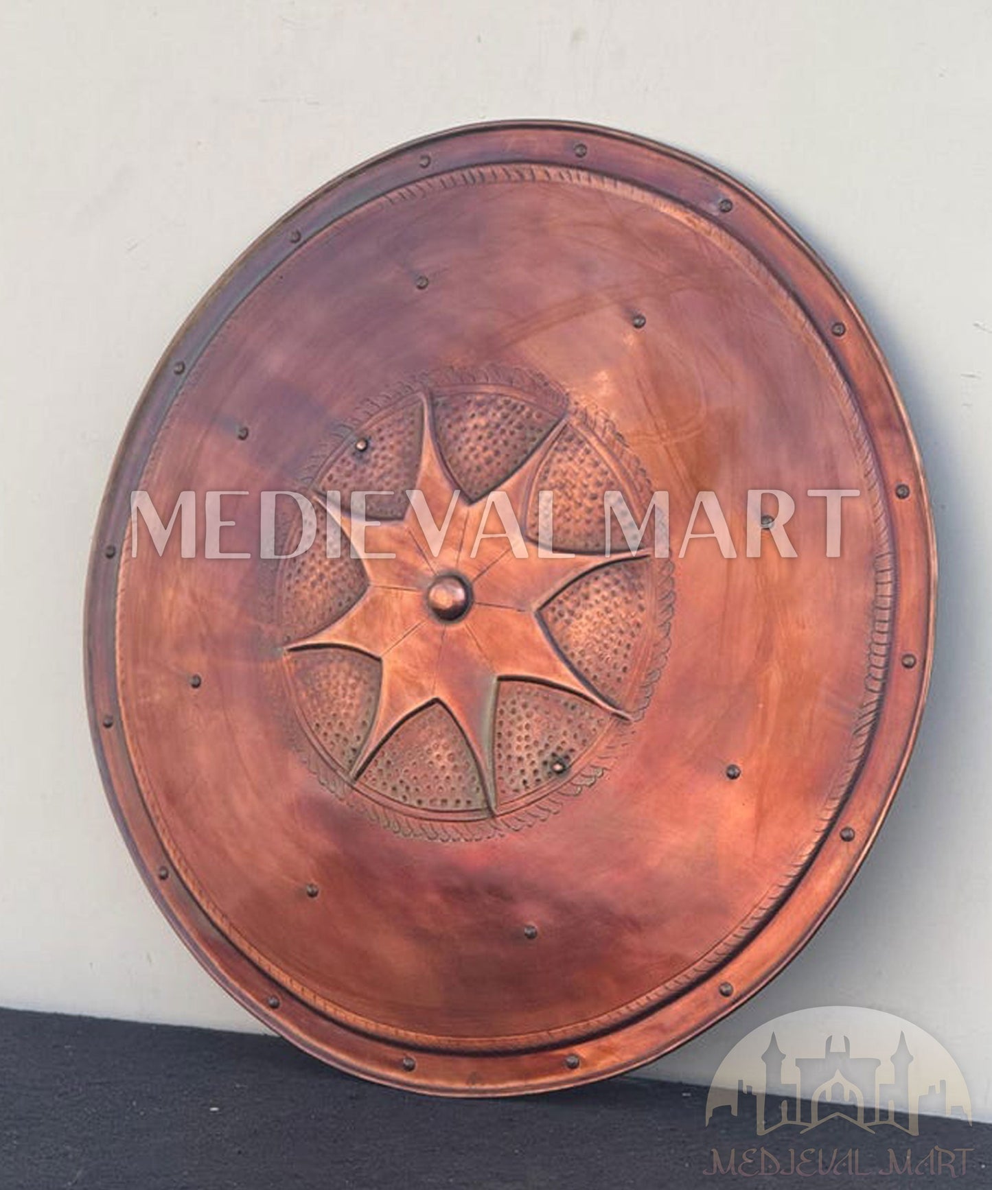 MEDIEVALMART "Kingdom Of Heaven" Round Shield Copper Finish Halloween Costume - Gift For Dad