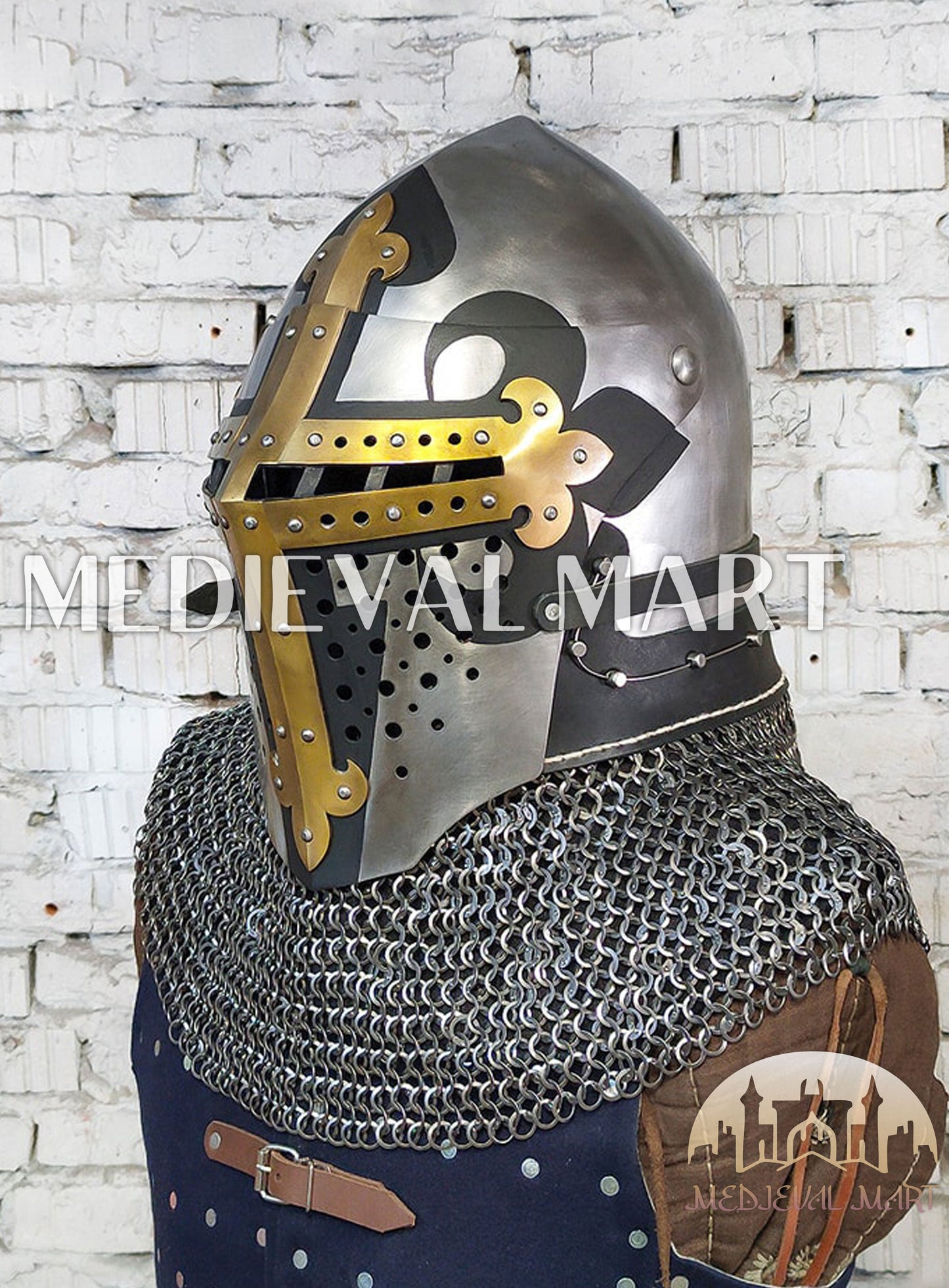 MEDIEVALMART 4th-Century Alexander “Monarch” Edition ROA Helmet W/H Golden Cross