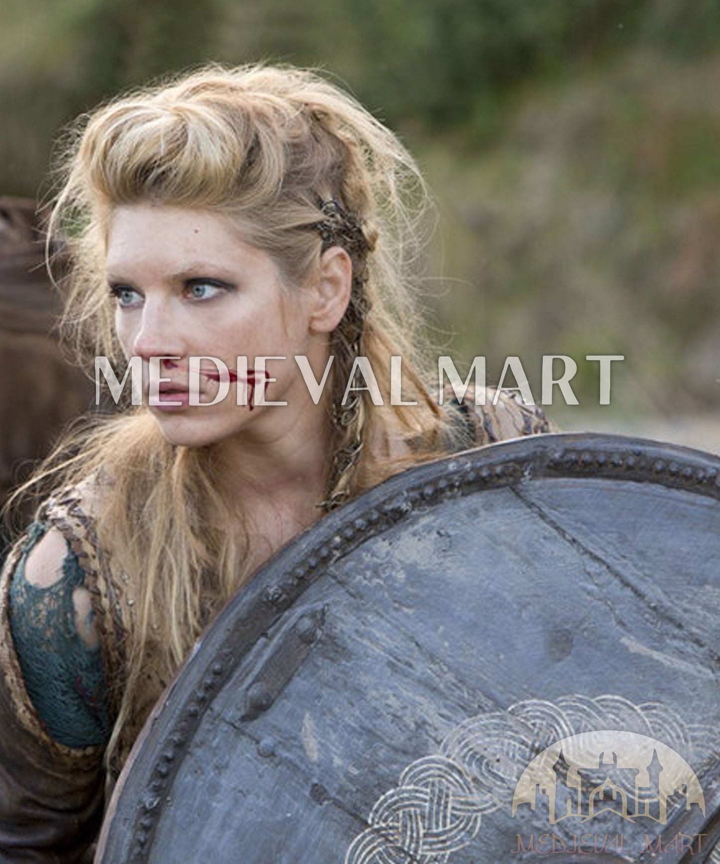 MEDIEVALMART Iconic Viking's Original Lagertha Shieldmaiden Warrior Battle’s Viking Wooden Shield | Gifts For Dad
