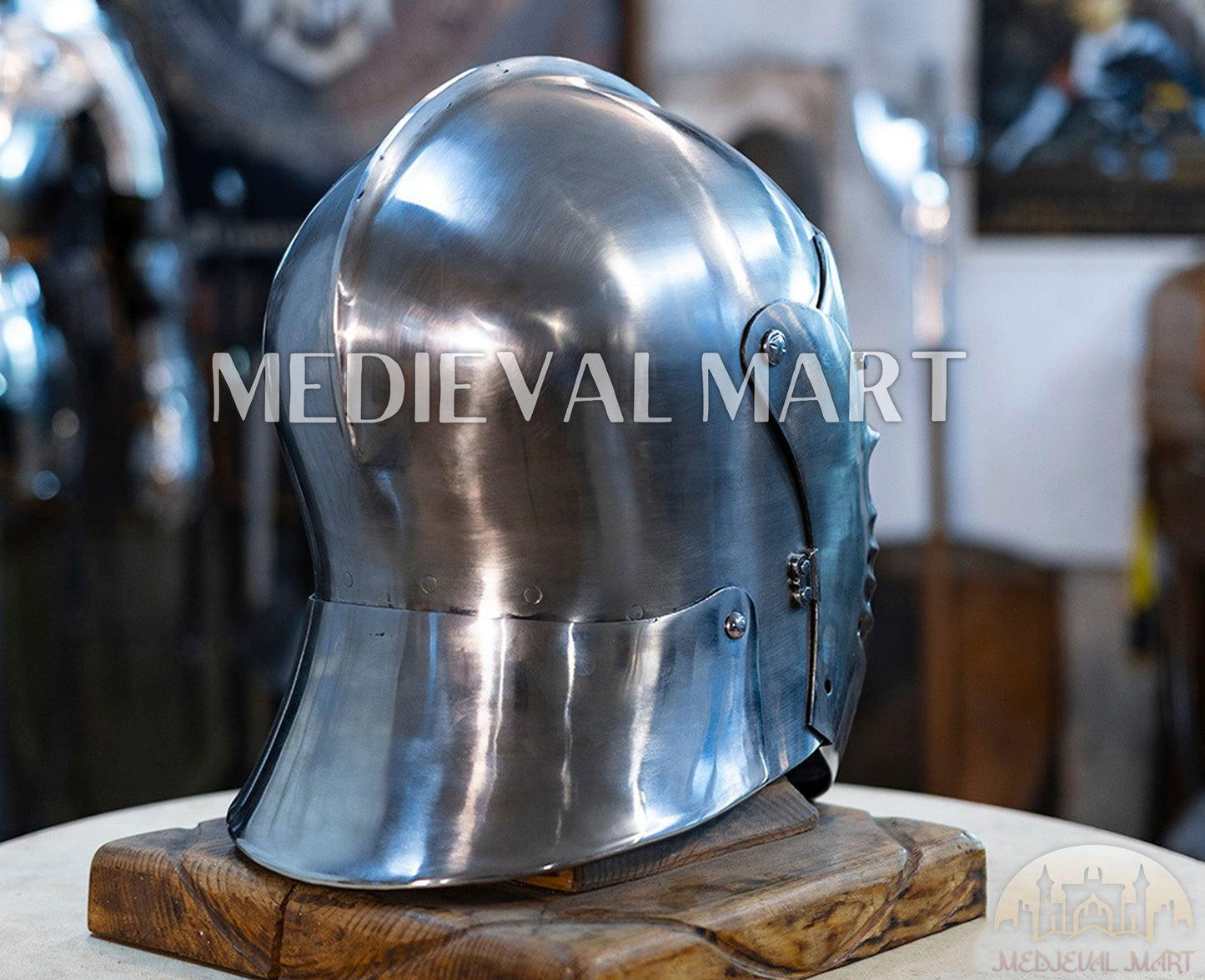 MEDIEVALMART XV Century Medieval North Italian face Sallet W/H Bellows Visored Late Helmet