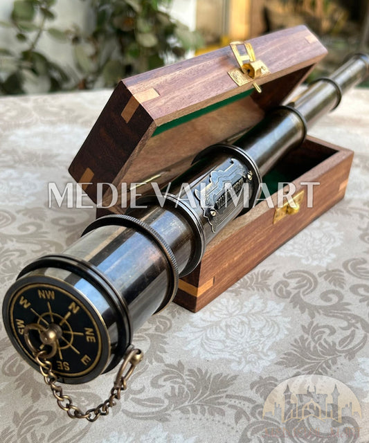 MEDIEVALMART Nautical Working Brass Pirate Telescope Gift for Chirstmas Day