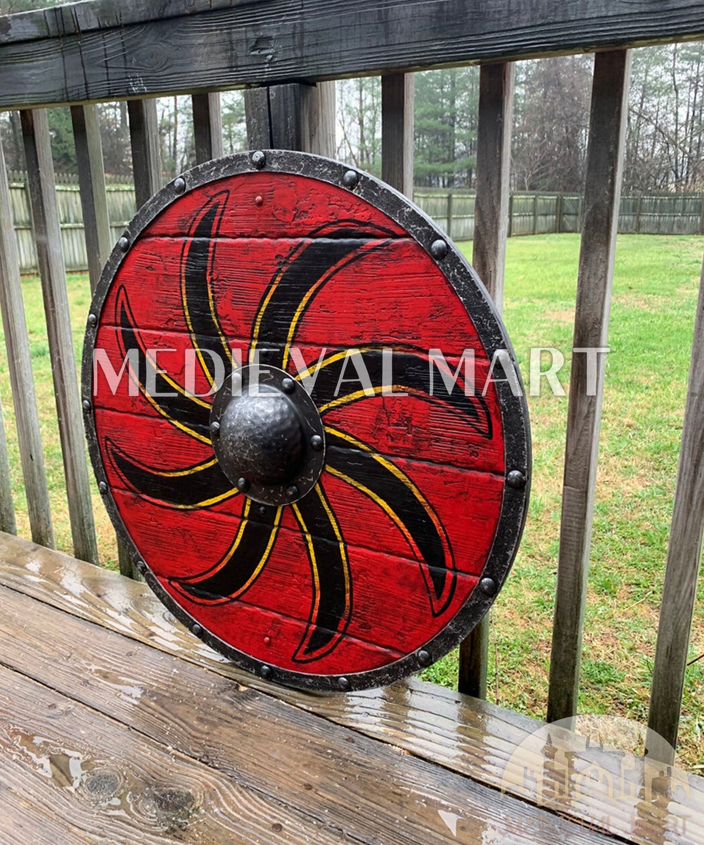 MEDIEVALMART Valhalla Viking's Ivar the Boneless Warrior Battle’s Viking Wooden Shield | Gifts For Dad