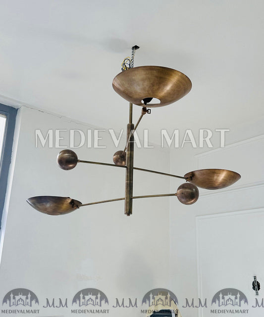 MEDIEVALMART Handmade Modern Sputnik Chandelier | 6-Arm Balancing Light Fixture