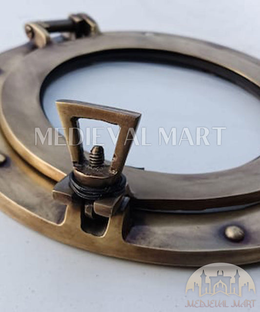 MEDIEVALMART Antique Brass Finish Maritime Ship Porthole