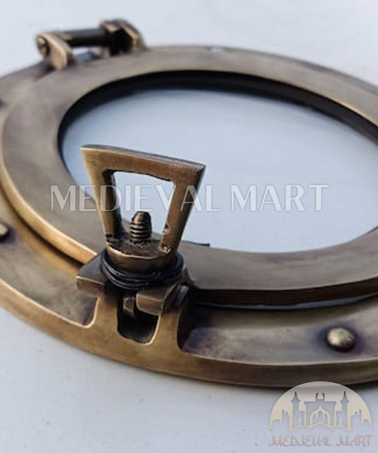 MEDIEVALMART Antique Brass Finish Maritime Ship Porthole