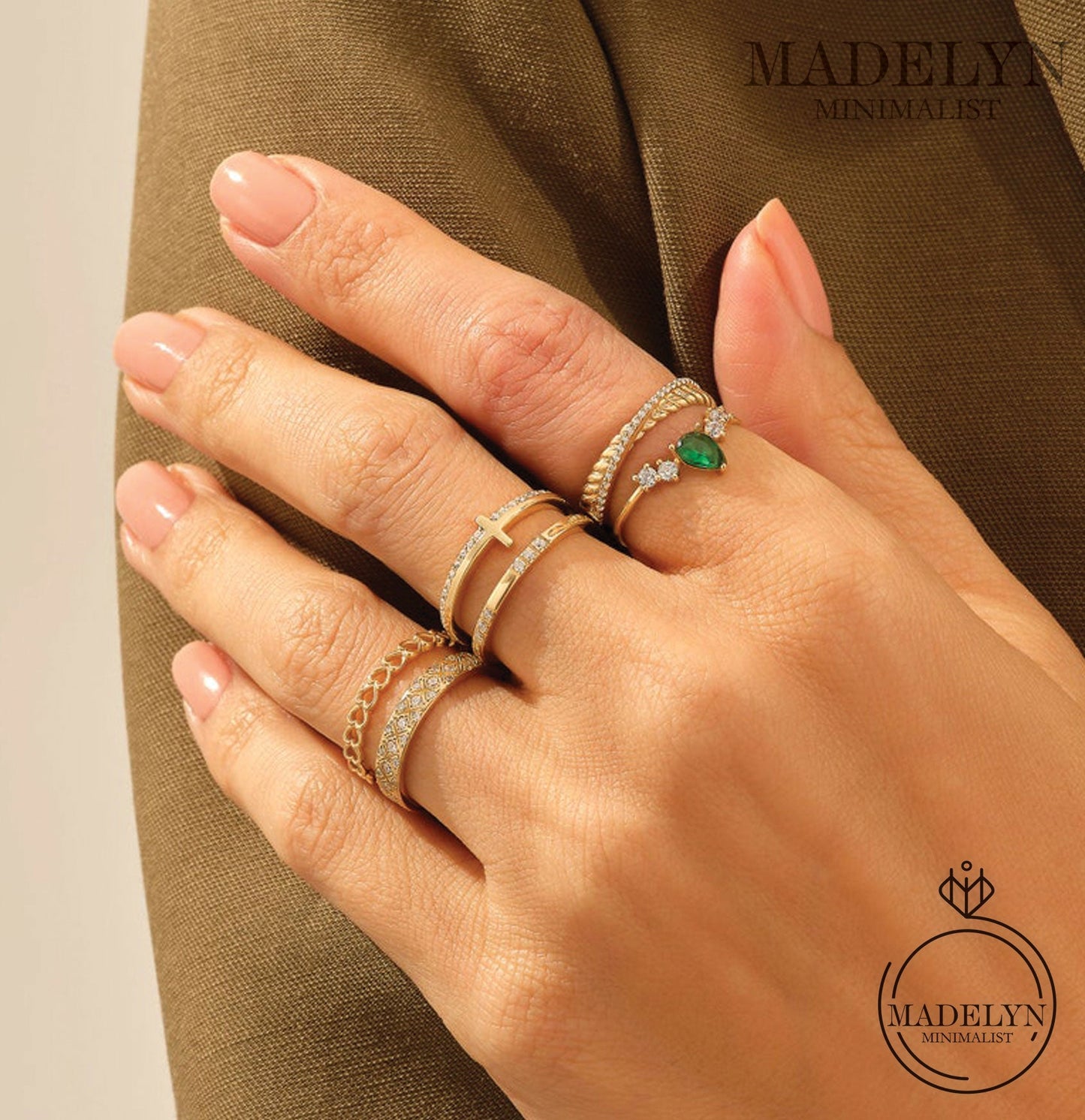 MADELYN MINIMALIST 14k Solid Gold Heart Ring Minimalist Love Band for Women Dainty Gold Heart | Gift For Wife or Girlfriend