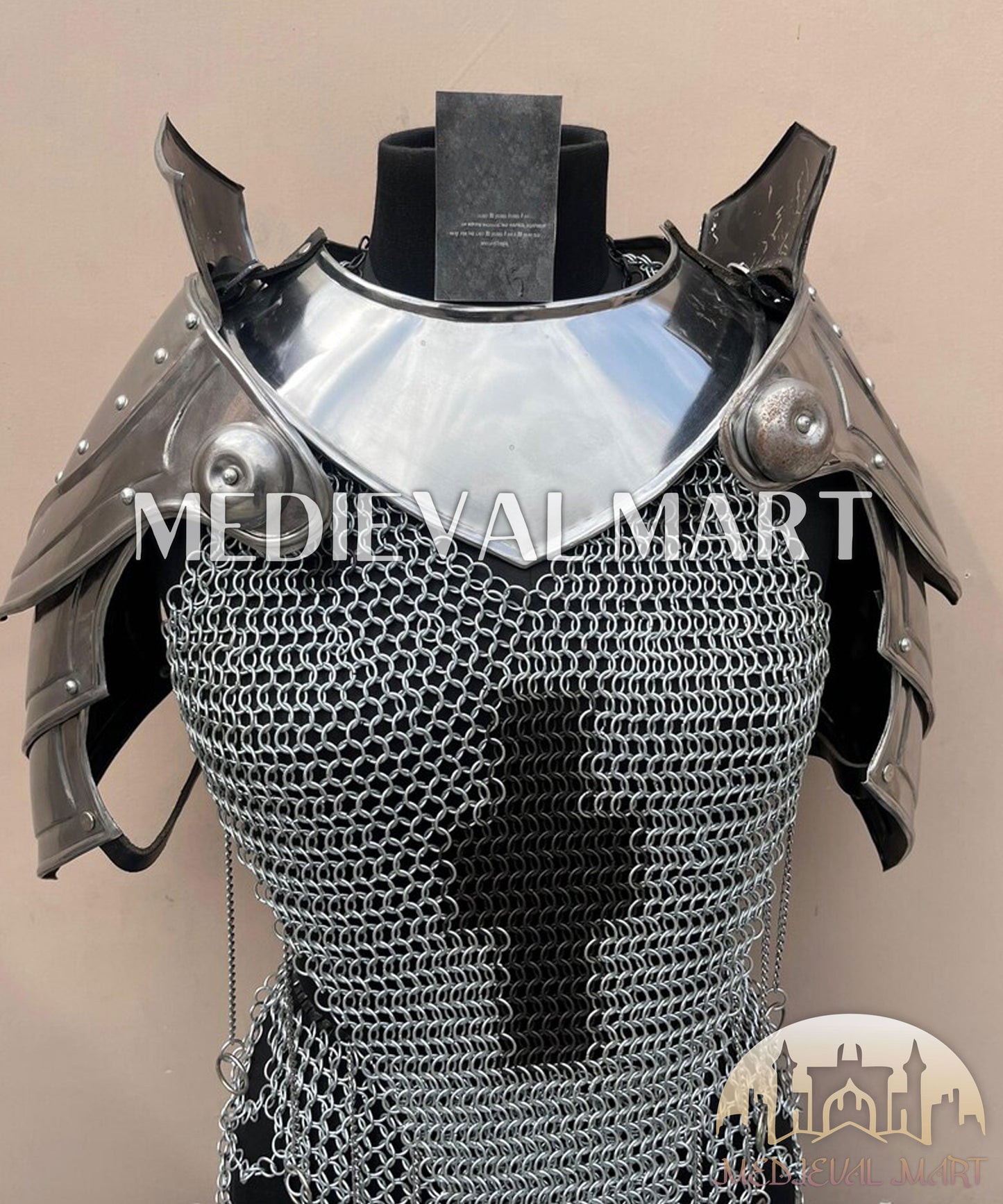MEDIEVALMART (Isolara Dragonplate) Women’s Armor W/H Silver (Dragonfang) Jesus Chainmail Armor