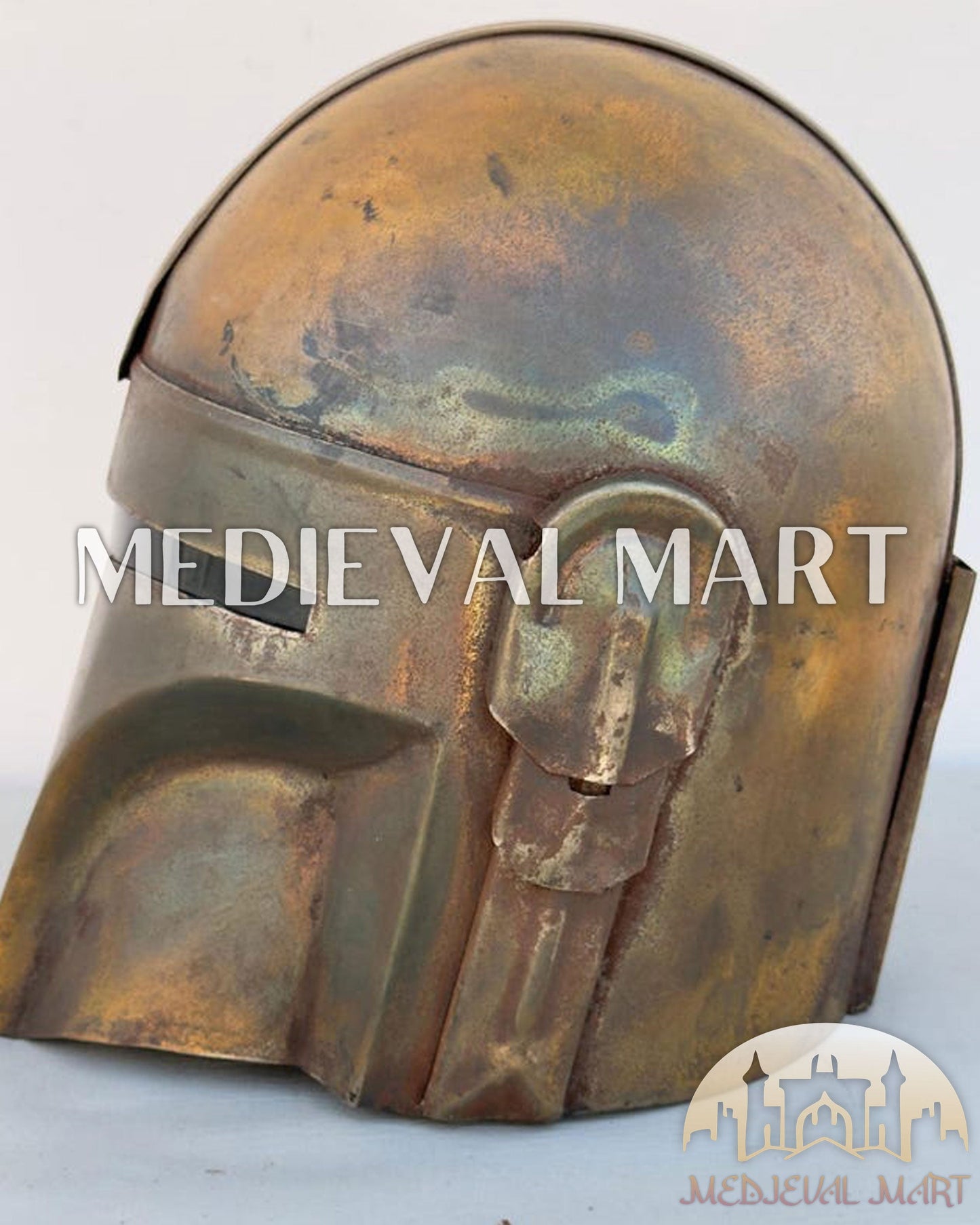 MEDIEVALMART "The Mandalorian" Din Djarin Antique finish Helmet W/H Free Stand | Star Wars Props