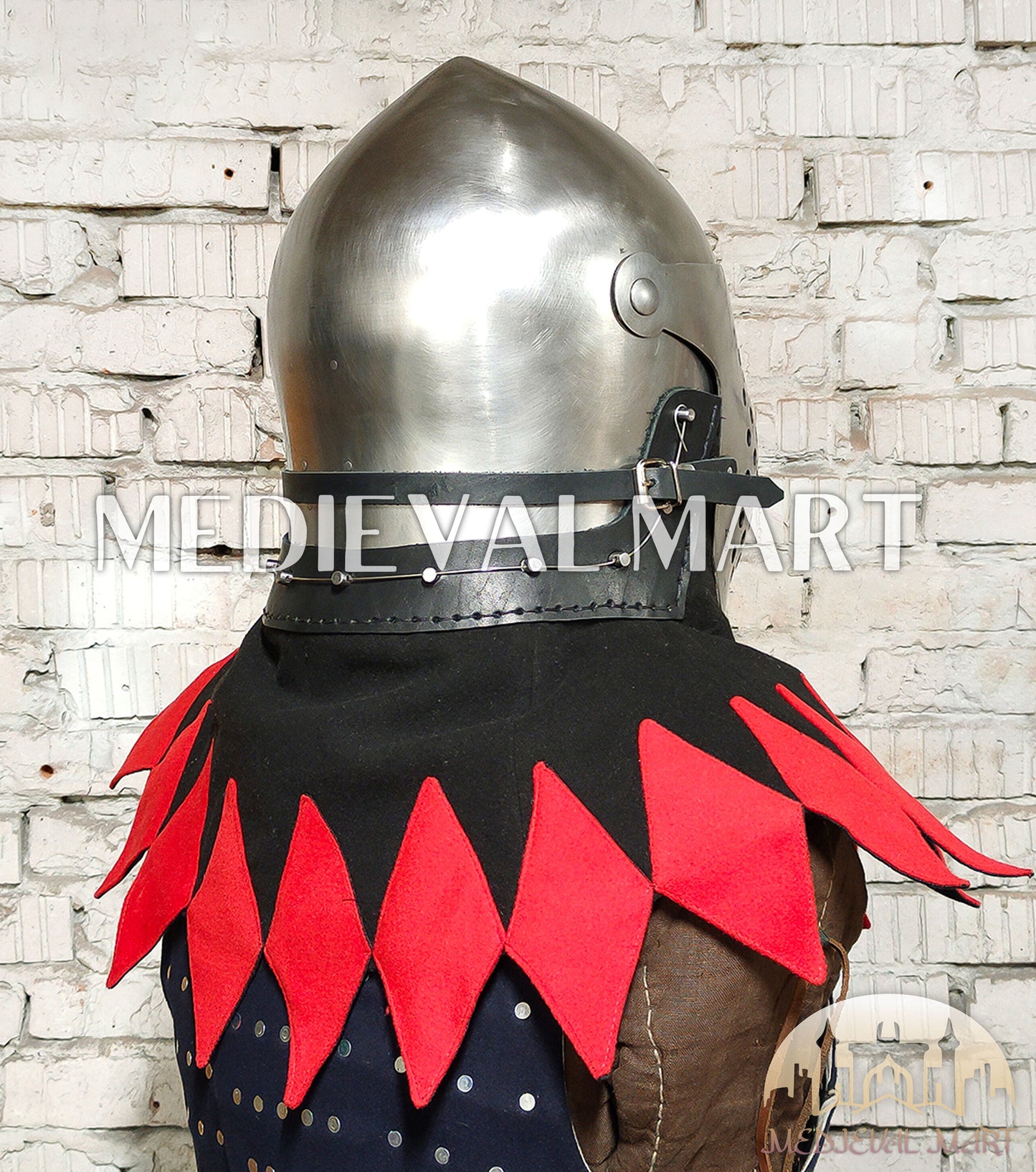 MEDIEVALMART Medieval Archaic “Eisenkopf” Bacinet Helmet Italian HMB; SCA "Bellifortis"