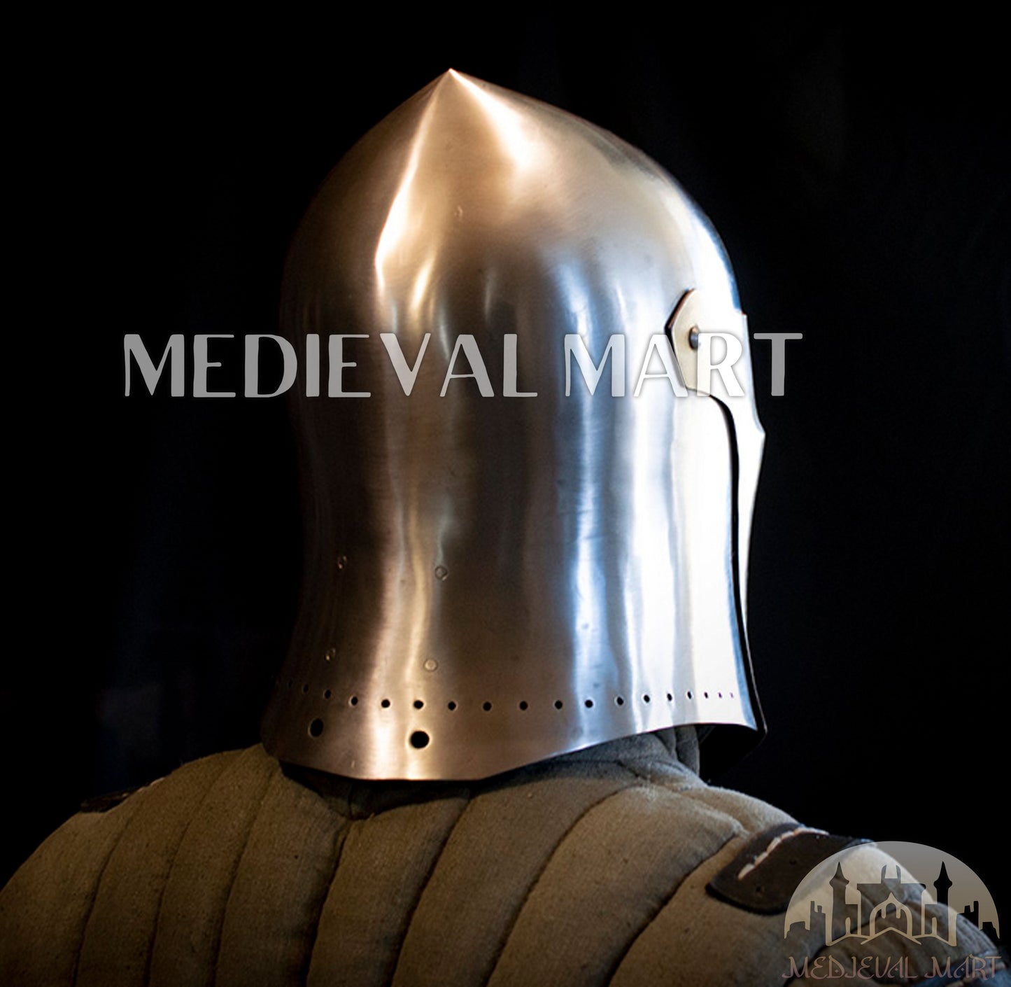 MEDIEVALMART Alexander The Great "ROA" Special and simple Armet with Brass Face Cover