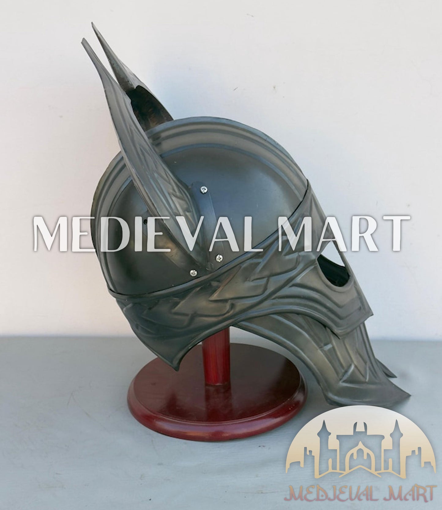 MEDIEVALMART Great Fantasy Helmet With Metal Horns or Free Stand | LARP Props
