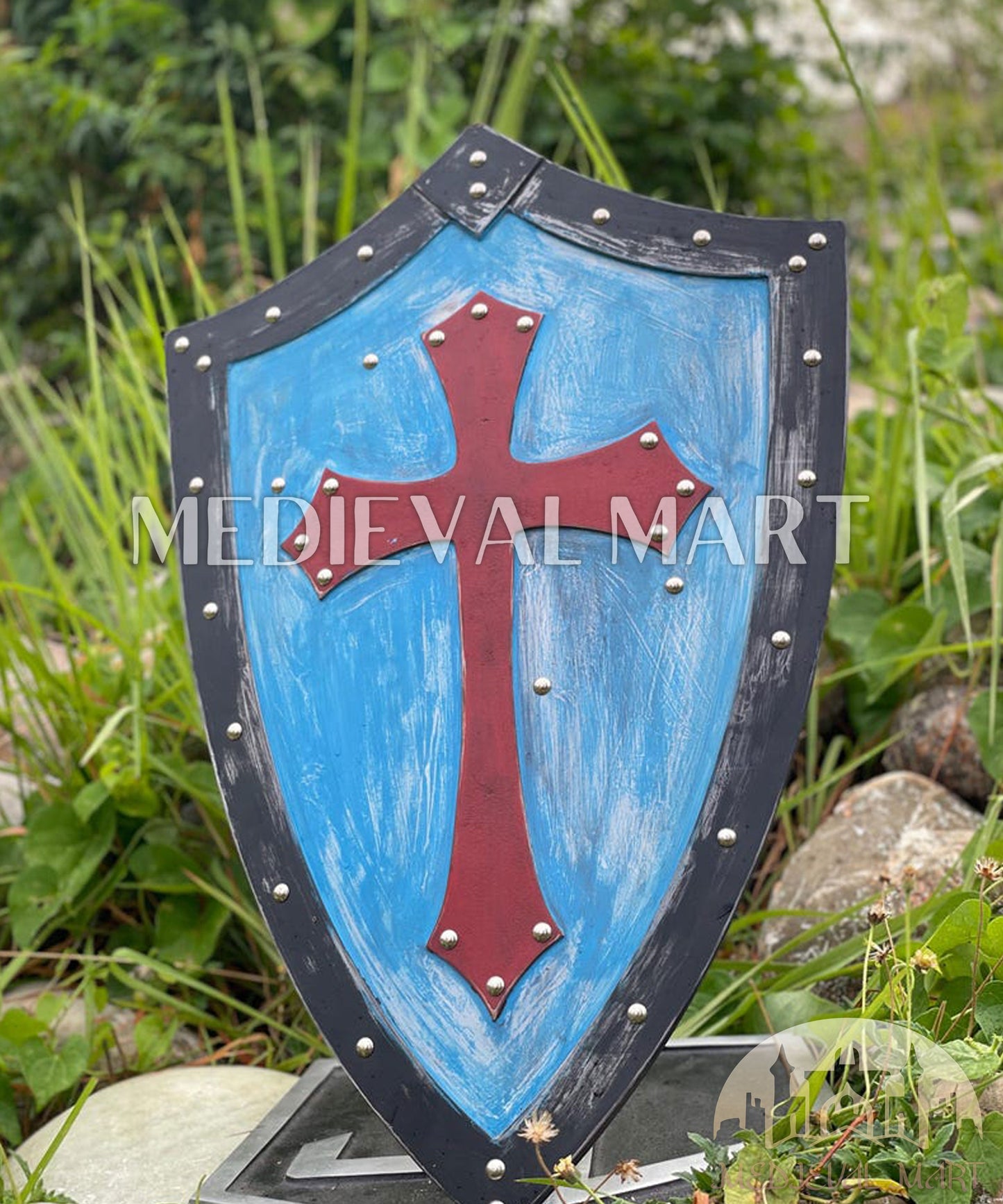MEDIEVALMART Medieval Templar Cross Crusader Wooden Shield | Gift for Christmas Day