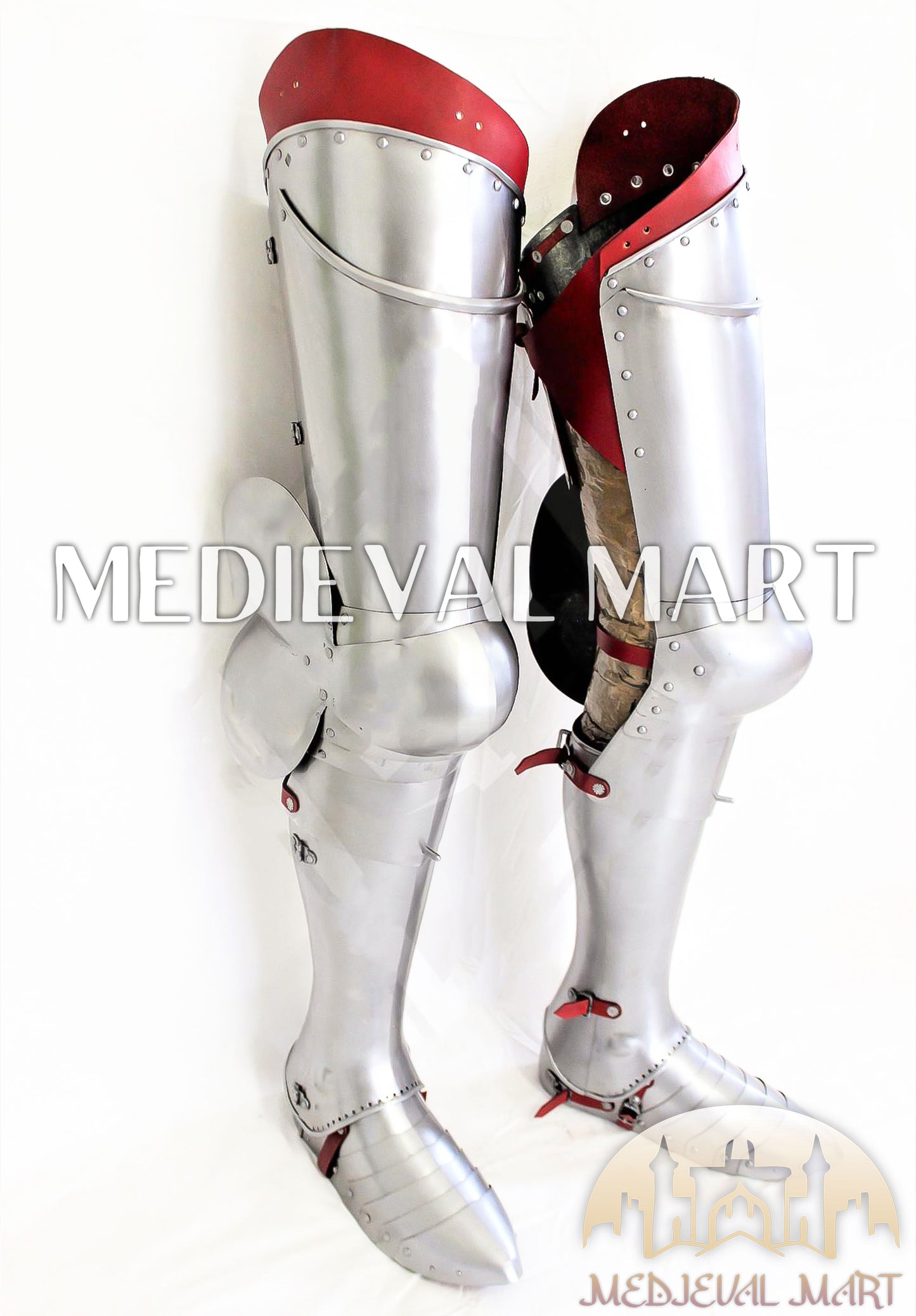 MEDIEVALMART Medieval Knight Full Legs Armor "Buff Polish"