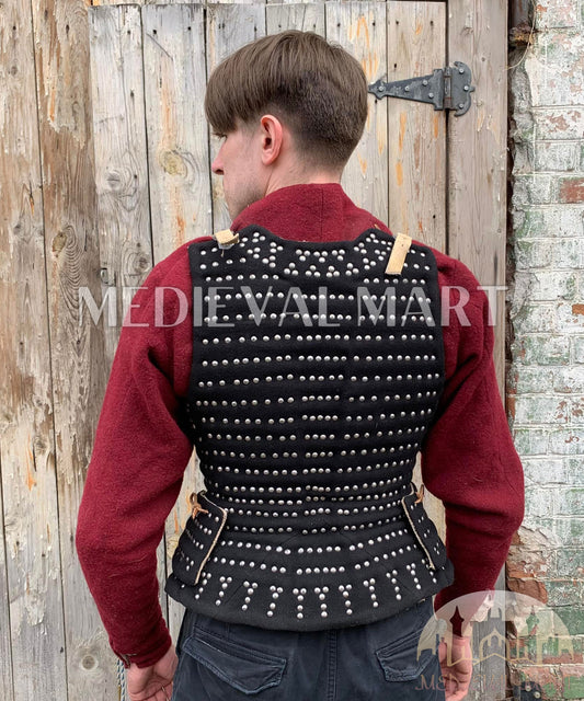 MEDIEVALMART Luxury Renaissance Simplified PREMIUM Black Brigandine Plates Jacket Armor Type Royal LARP Wimbledon, For Cosplay Him & Her