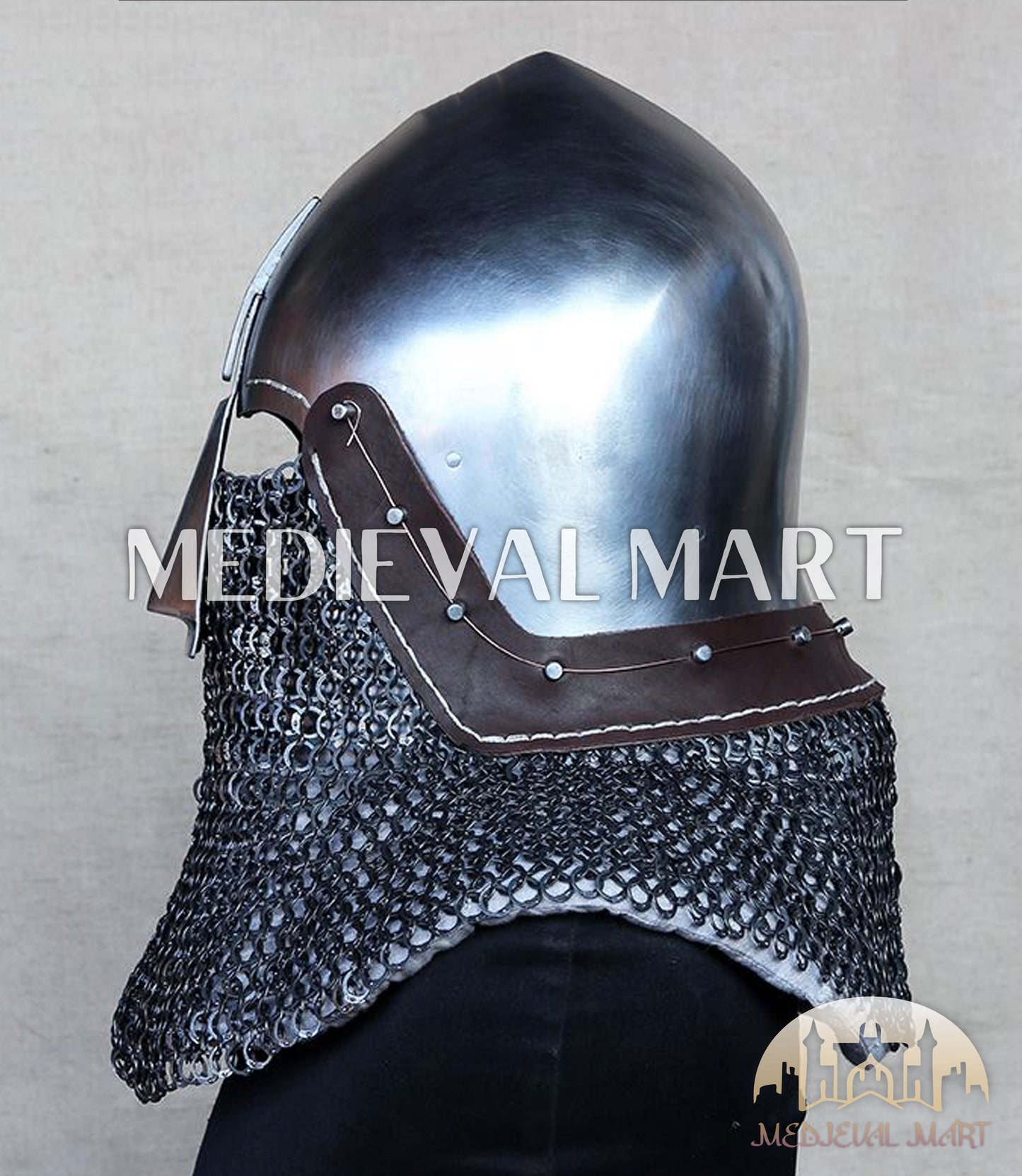 MEDIEVALMART IX Century European Nasal Bascinet Helmet for HMB; SCA; Buhurt