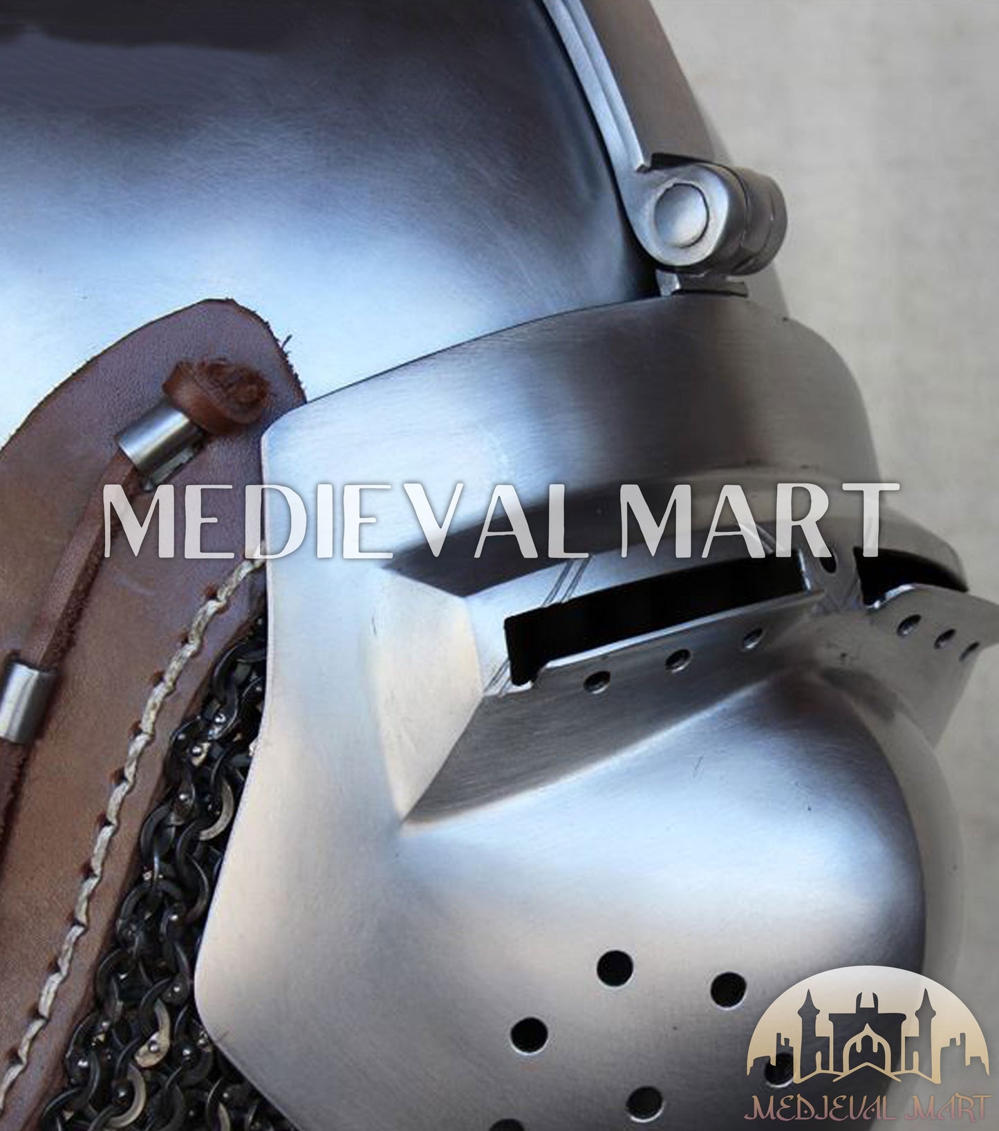 MEDIEVALMART XIV Century Medieval "The Wayward Knight" klappvisor Bascinet Helmet