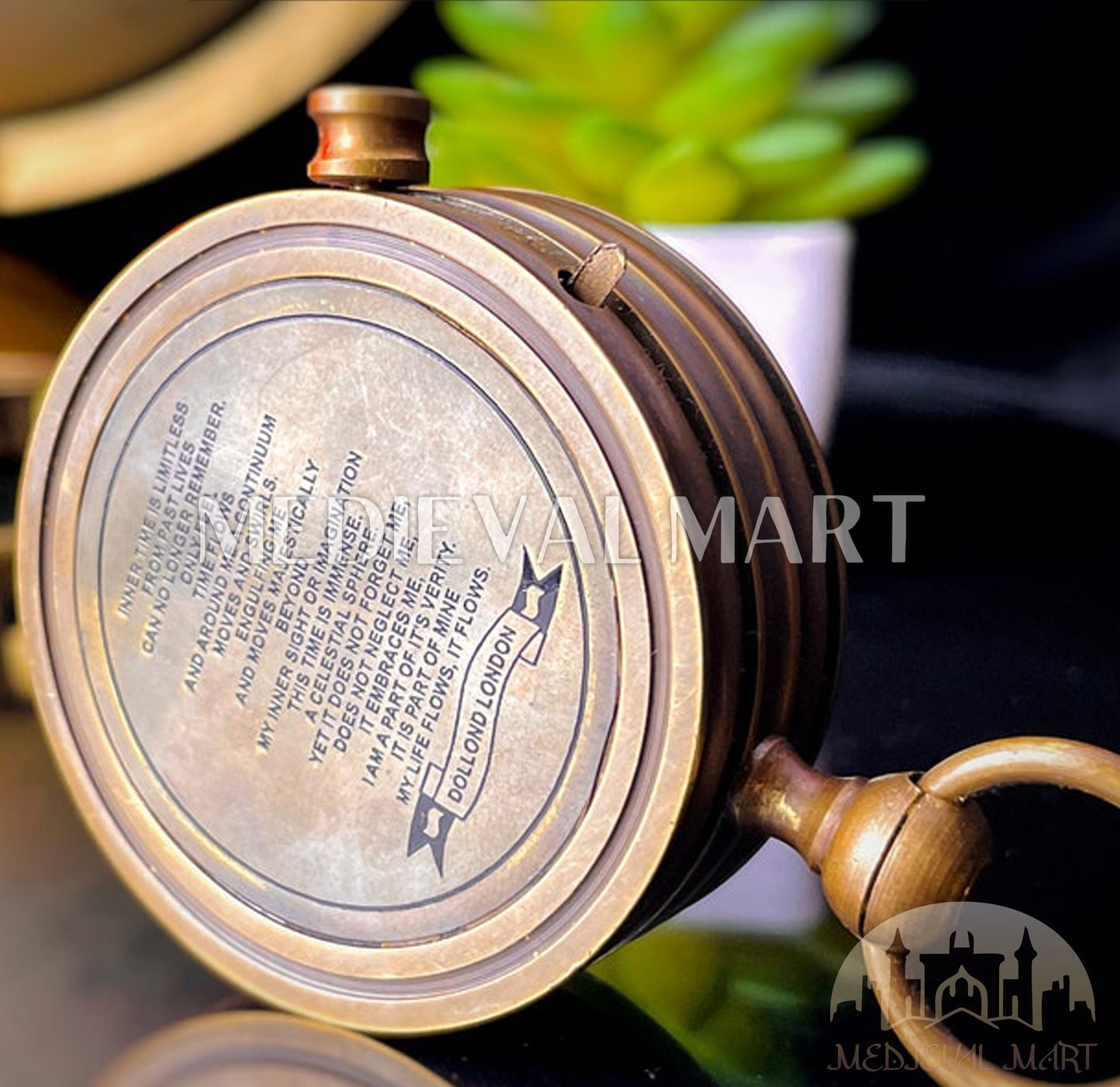 MEDIEVALMART Nautical Brass Personal Engrave Adventure Working Compass Gold Finish | Gift For Mom & Dad