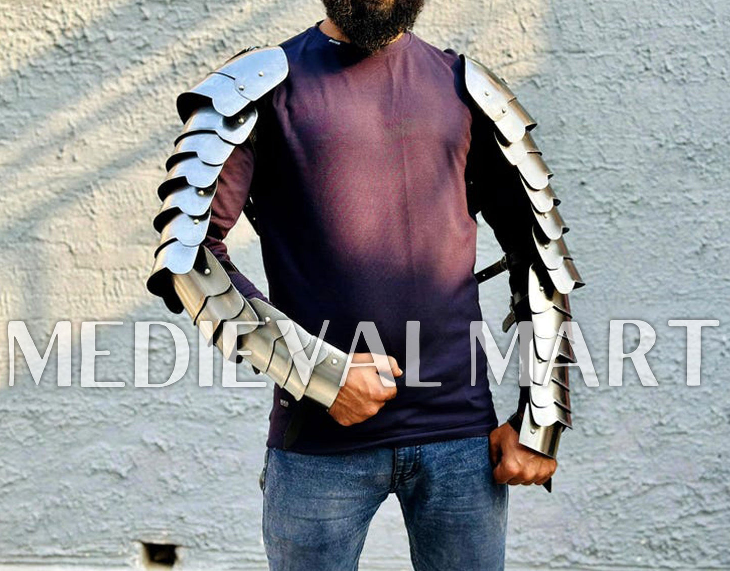 MEDIEVALMART Gladiator Warrior Double Arms Shoulder Armor - Pad LARP Armor
