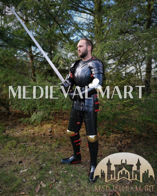 MEDIEVALMART Armure intégrale de type Kastenbrust de l'Empire romain médiéval avec Alexander (ROA 1332), Épée