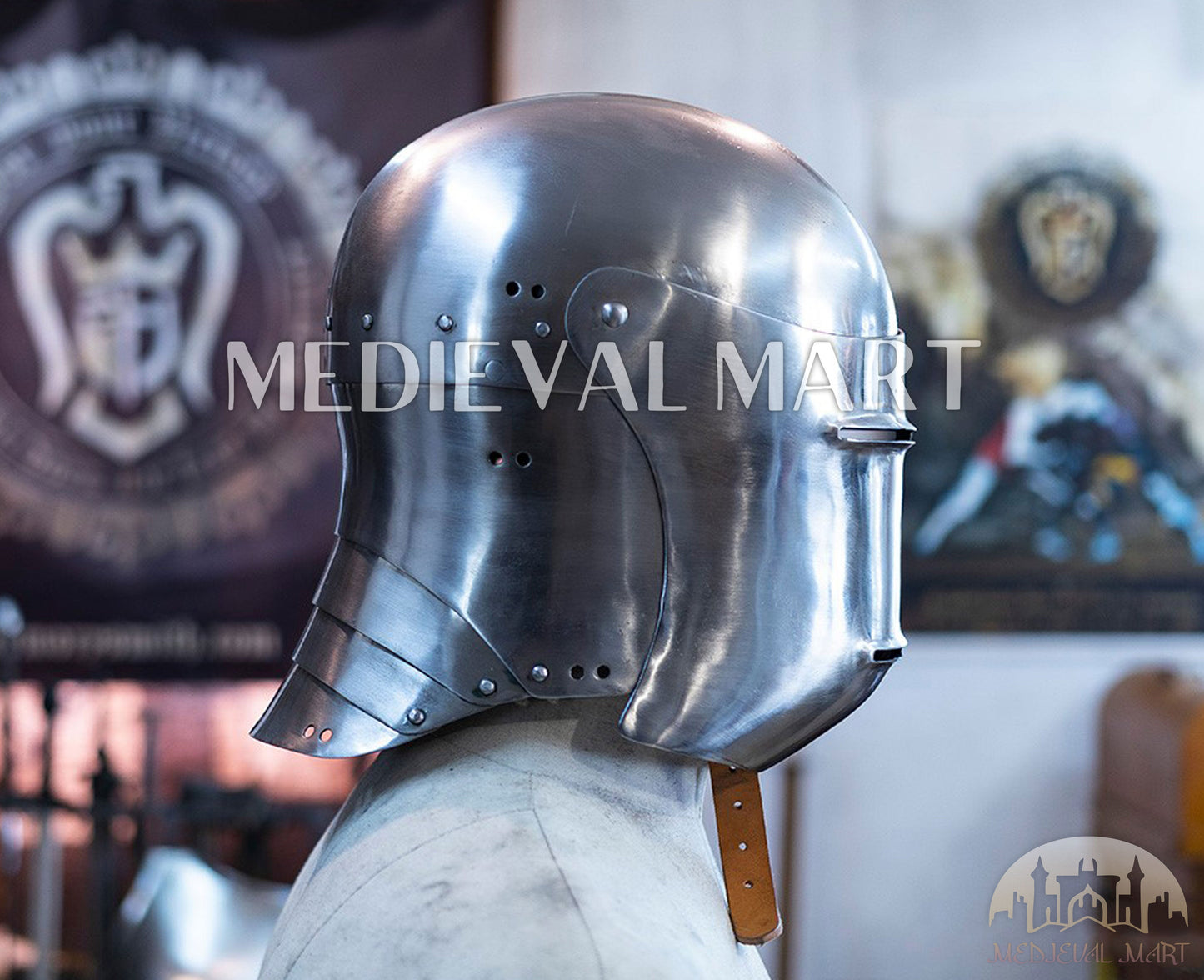 MEDIEVALMART Medieval Steel German knight Sallet head armor "The Kingmaker" Helmet
