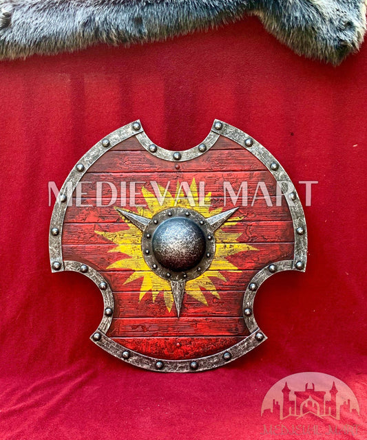 MEDIEVALMART Viking's Valhalla Valkyrie Female Warrior Battleworn Viking Wooden Shield | Gifts For Dad