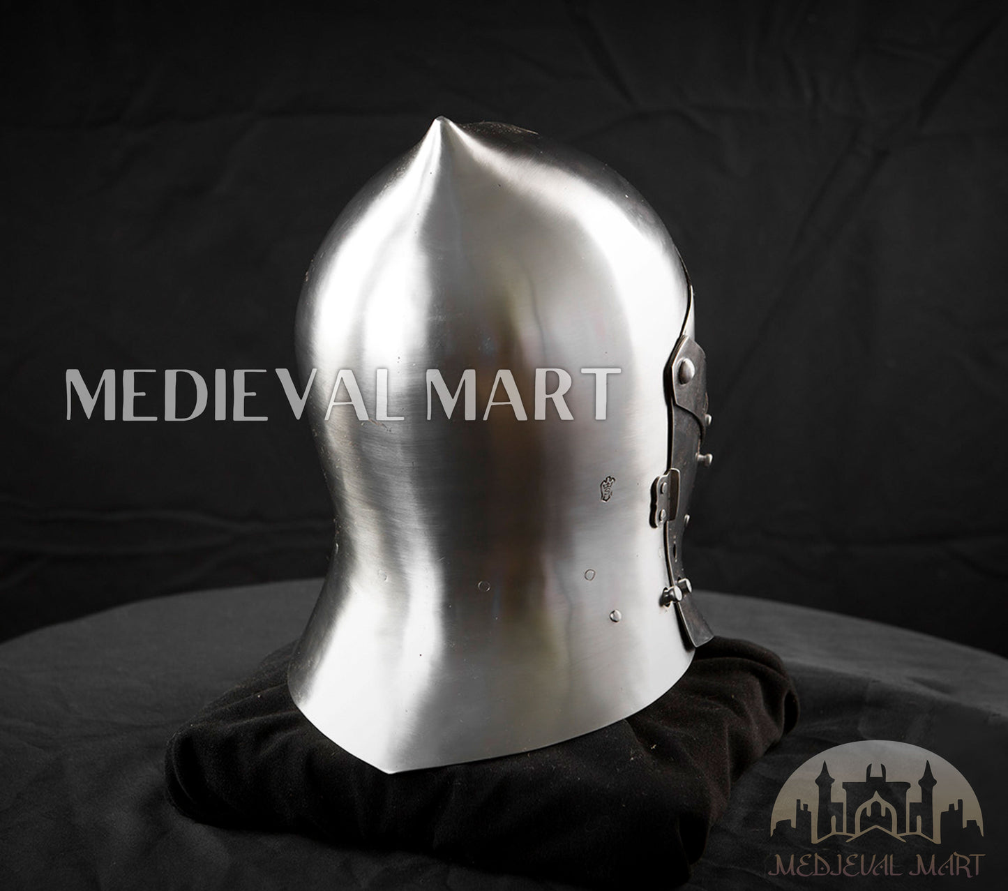 MEDIEVALMART 13th-Century Medieval European Mild Steel knight Closed "Griffon" Helmet