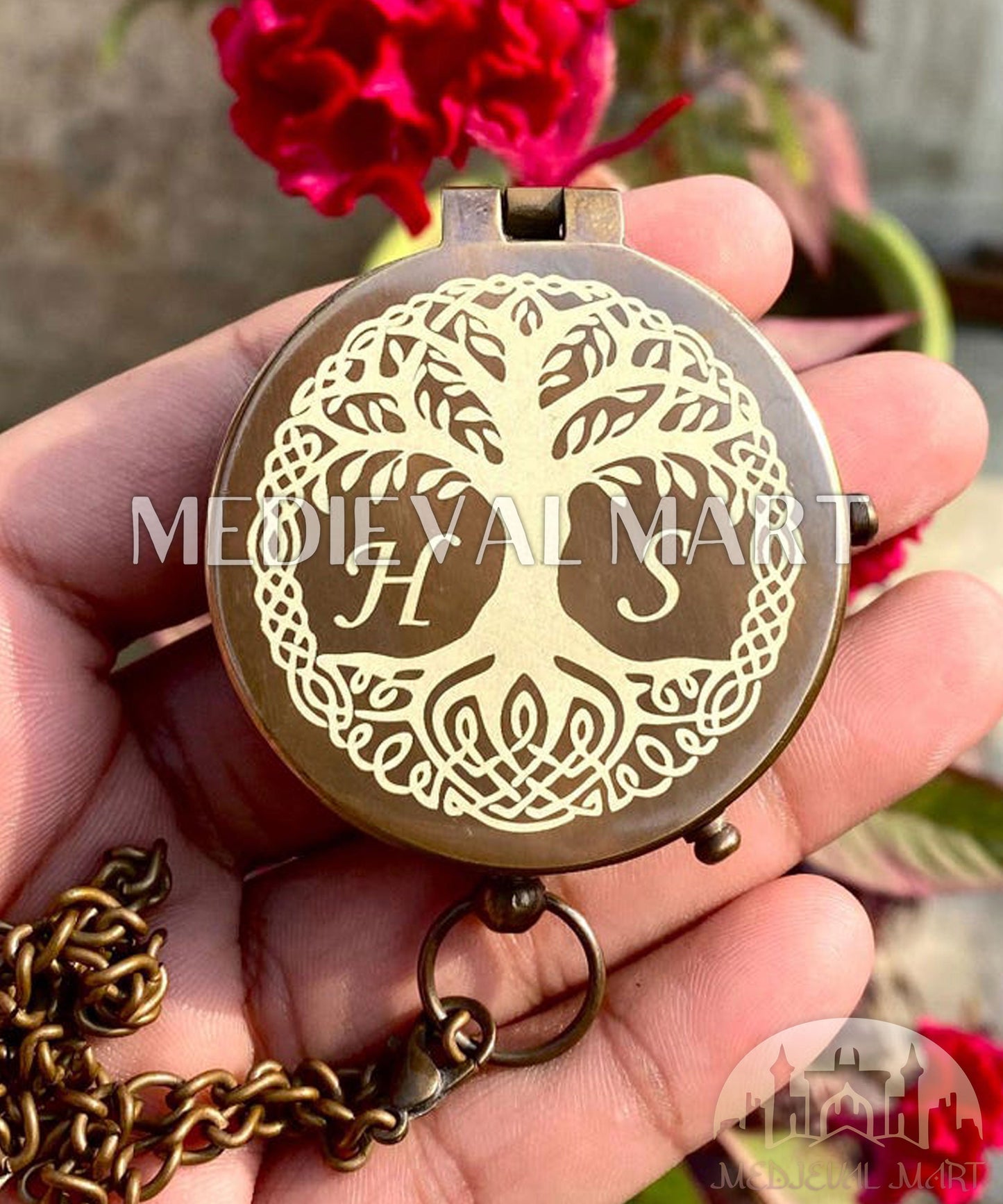 MEDIEVALMART Nautical Vintage Personalized Engrave Gift Compass Bronze Finish | Gift For Her, Mom, Sister