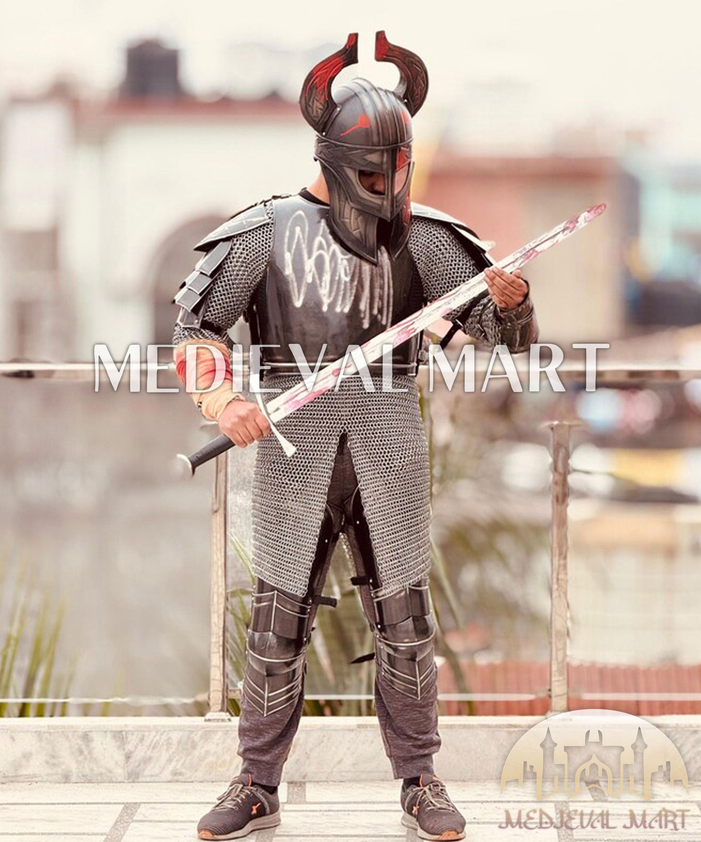 MEDIEVALMART Medieval Battle Ready Fantasy Dark Knight Armor Suit