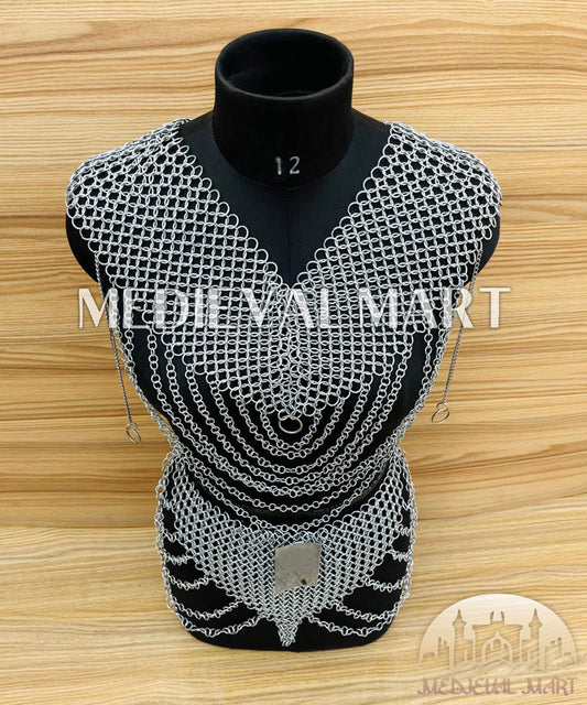 MEDIEVALMART Women’s (MoonFire) Chainmail Armor W/H Skirt