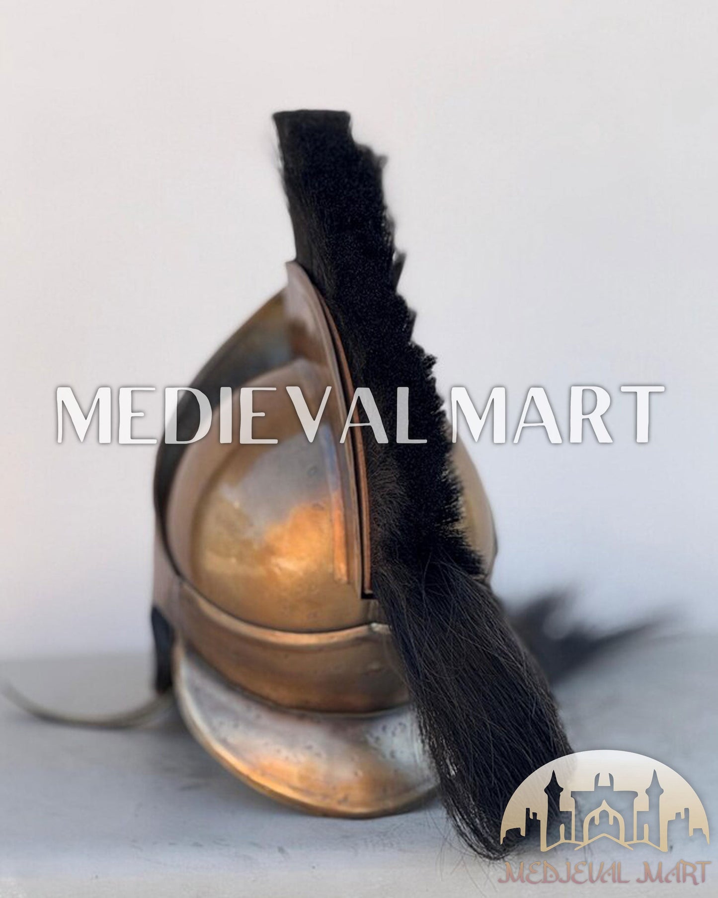 MEDIEVALMART 300 Spartan King Leonidas Helmet W/H Free Stand | 300 Props