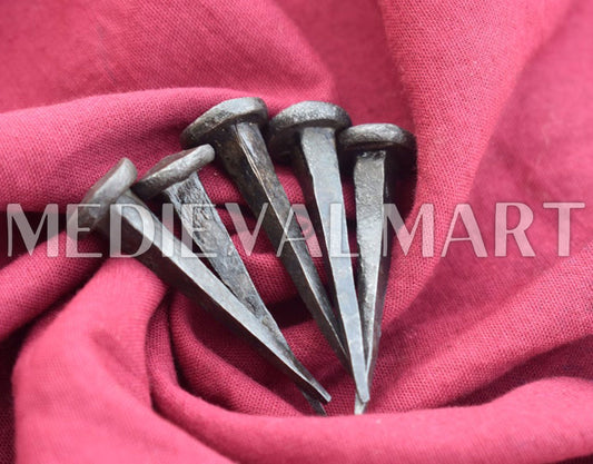 MEDIEVALMART Hand Forged Medieval iron Nail Set Of 5.