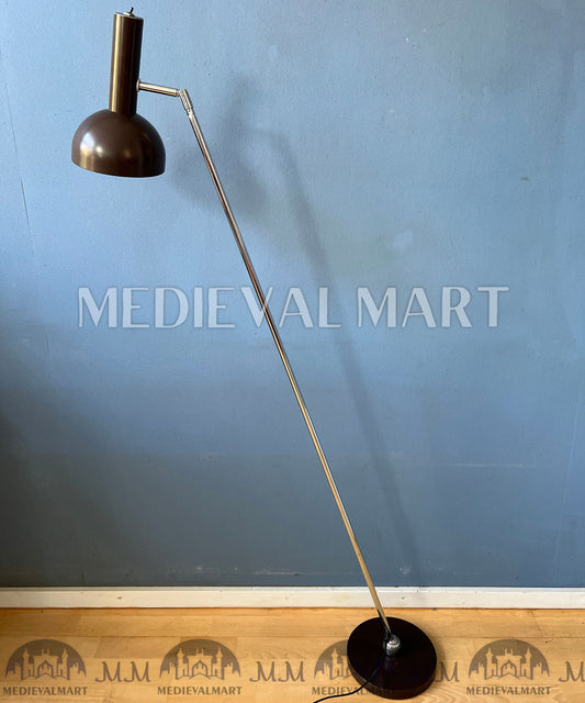 MEDIEVALMART Mid Century Vintage Hala Brown Ball Rotating Floor Lamp