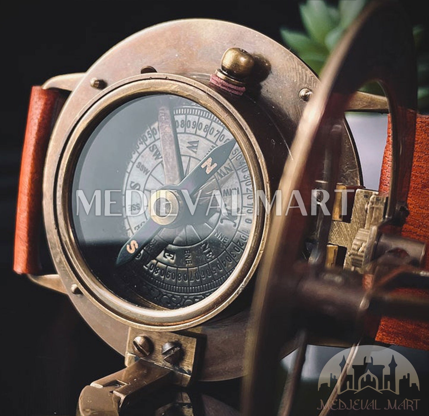 MEDIEVALMART Nautical Wrist Compass Sundial Watch Vintage Style Watch Antique Finish W/H Leather Strap | Gift For Husband