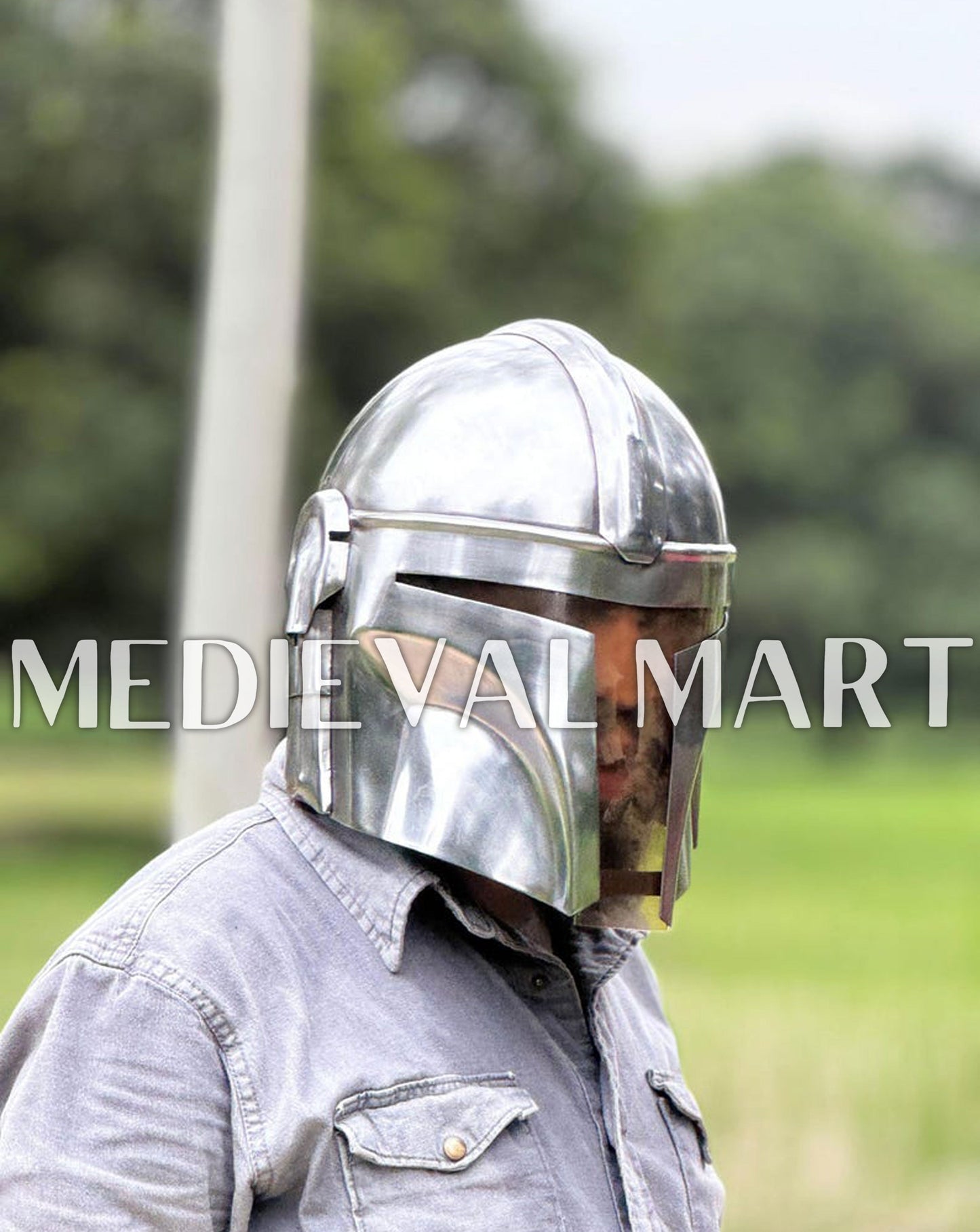 MEDIEVALMART "The Mandalorian" Din Djarin Helmet W/H Free Stand | Star Wars Props