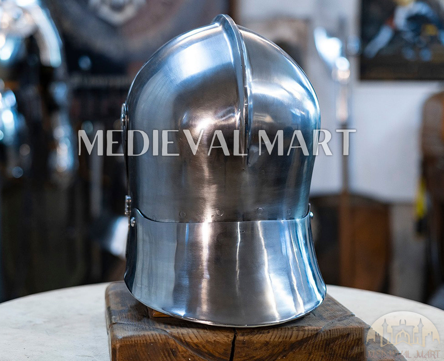 MEDIEVALMART XV Century Medieval North Italian face Sallet W/H Bellows Visored Late Helmet