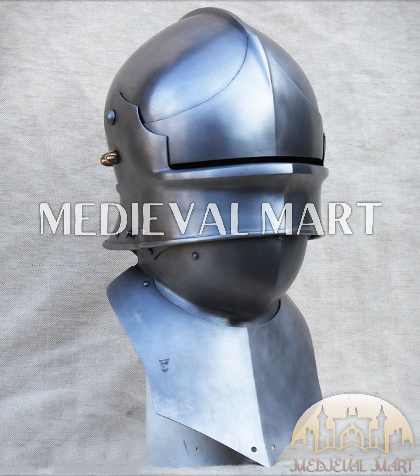 MEDIEVALMART Hungary Mid Century Medieval Gothic Celata War Helmet With Neck Armor