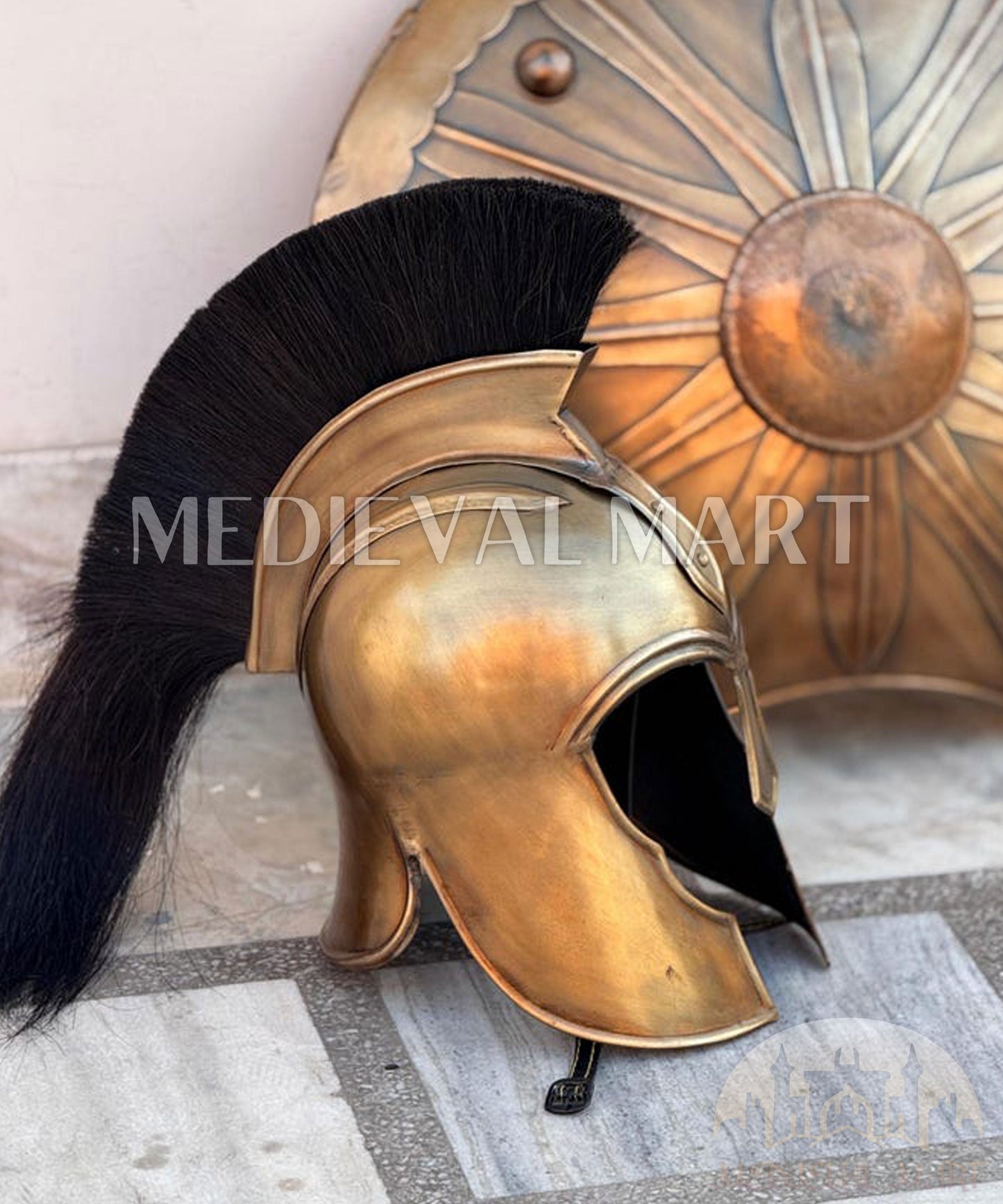 MEDIEVALMART "Achilies" Trojan Warrior Sword, Shield, Helmet Costume for Halloween | Troy Props