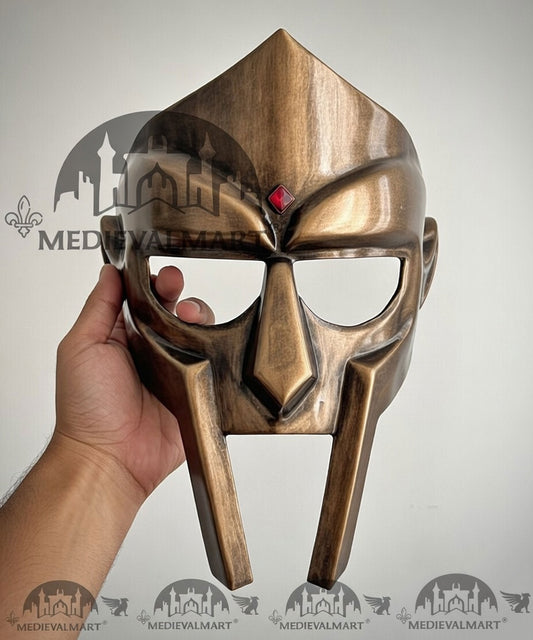 MEDIEVALMART PREMIUM MF DOOM Mask Mad Villain Antique Bronze Finish Steel Face Armor