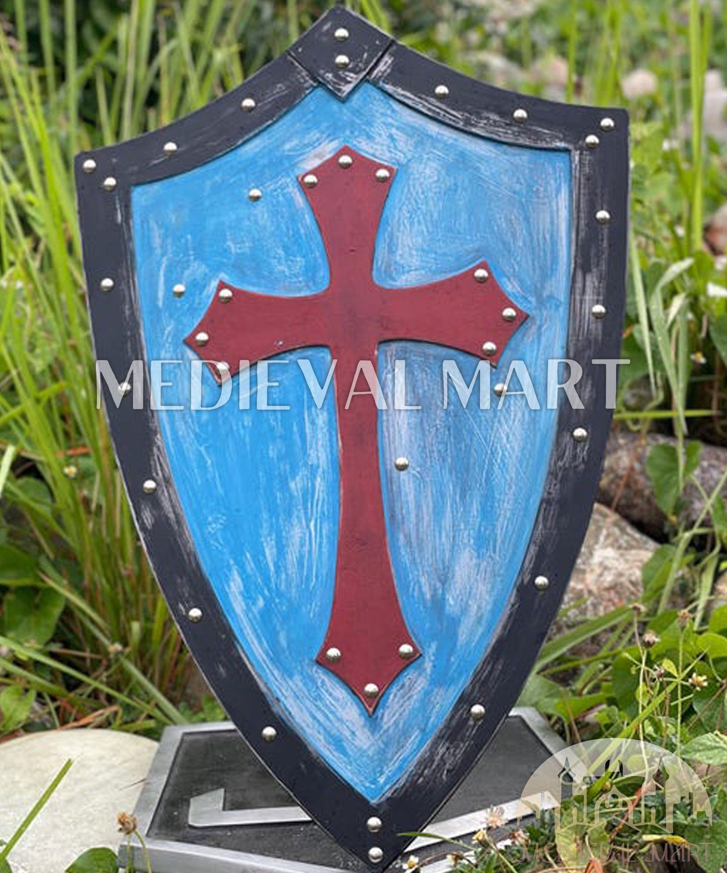 MEDIEVALMART Medieval Templar Cross Crusader Wooden Shield | Gift for Christmas Day