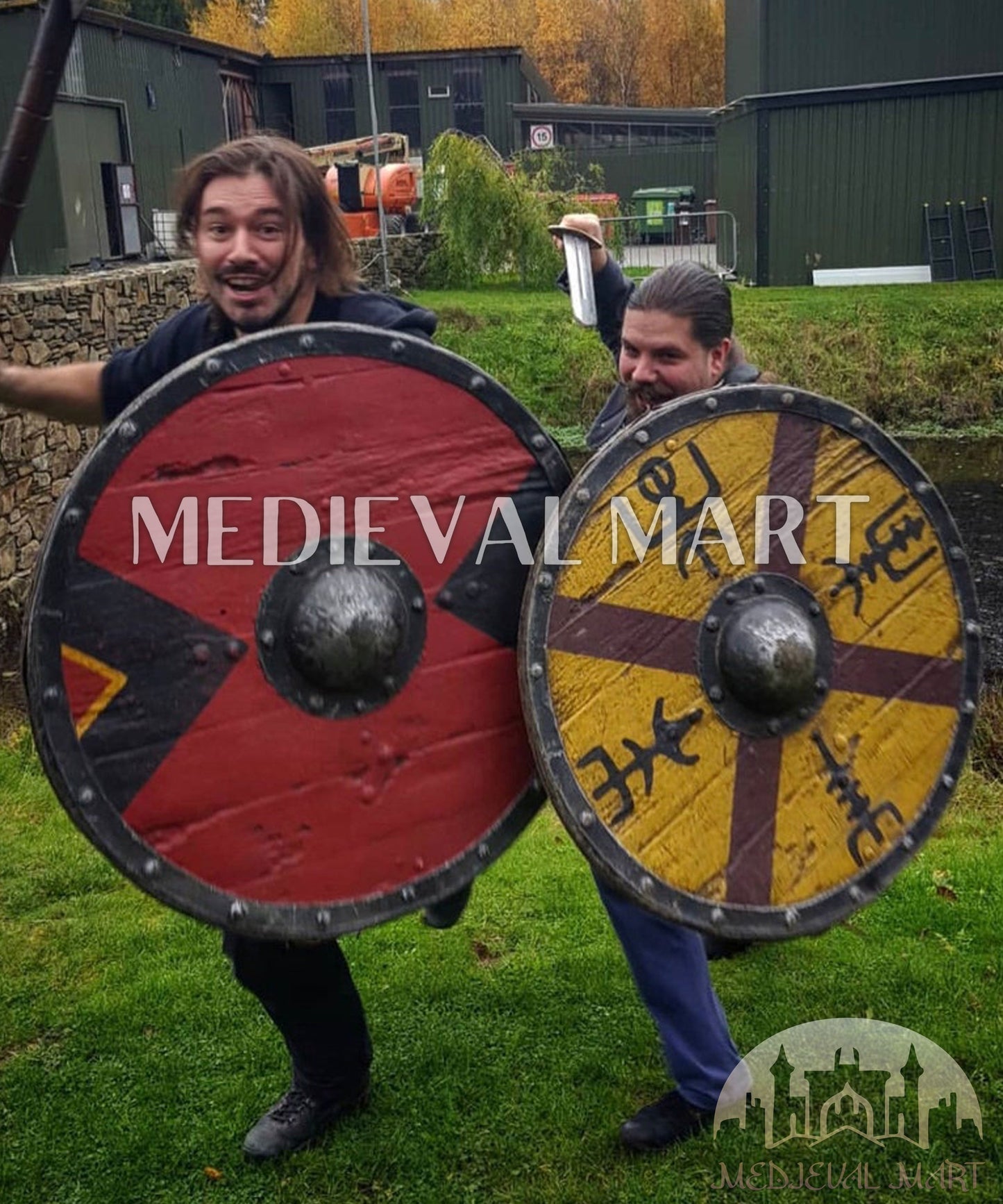 MEDIEVALMART Authentic King Finehair Viking Battleworn Wooden Shield | Gifts For Dad