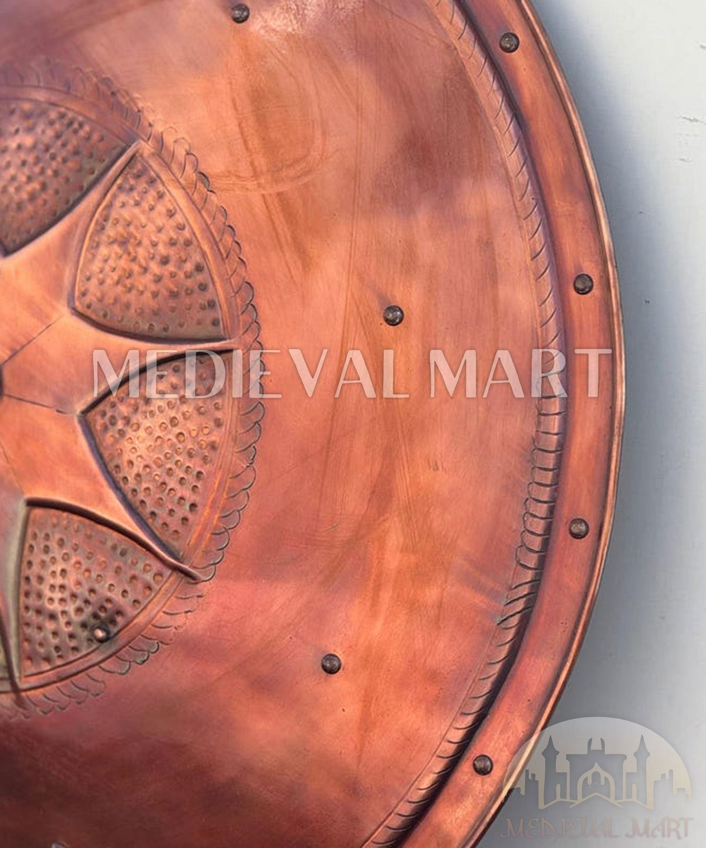 MEDIEVALMART "Kingdom Of Heaven" Round Shield Copper Finish Halloween Costume - Gift For Dad