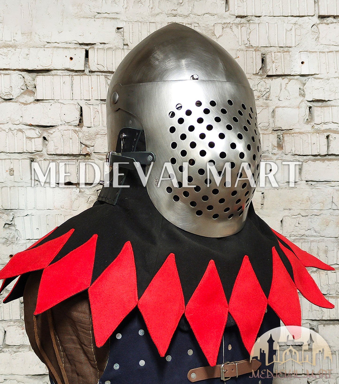 MEDIEVALMART Medieval Archaic “Eisenkopf” Bacinet Helmet Italian HMB; SCA "Bellifortis"