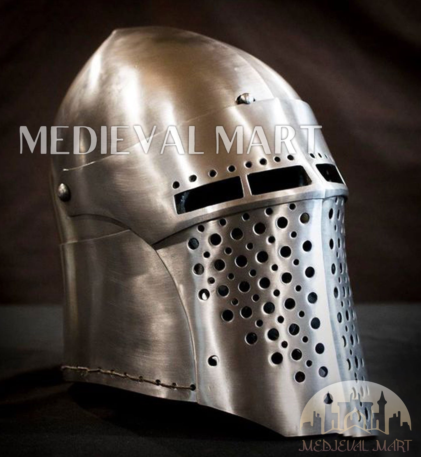 MEDIEVALMART 14th-Century Gothic European knight Modern Fighting Samson Helmet for IMCF