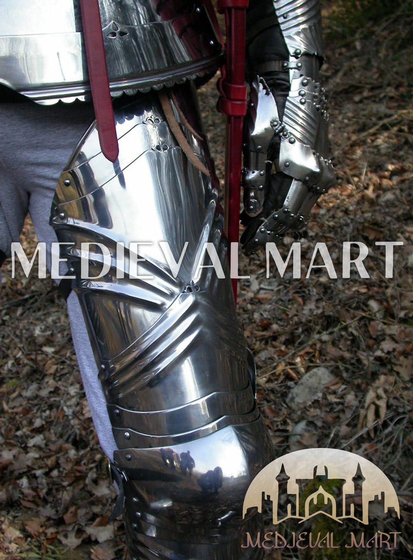 MEDIEVALMART Medieval 15th century Germans knight warrior full body complete metal armour costume with Sword and Chain mail Inner