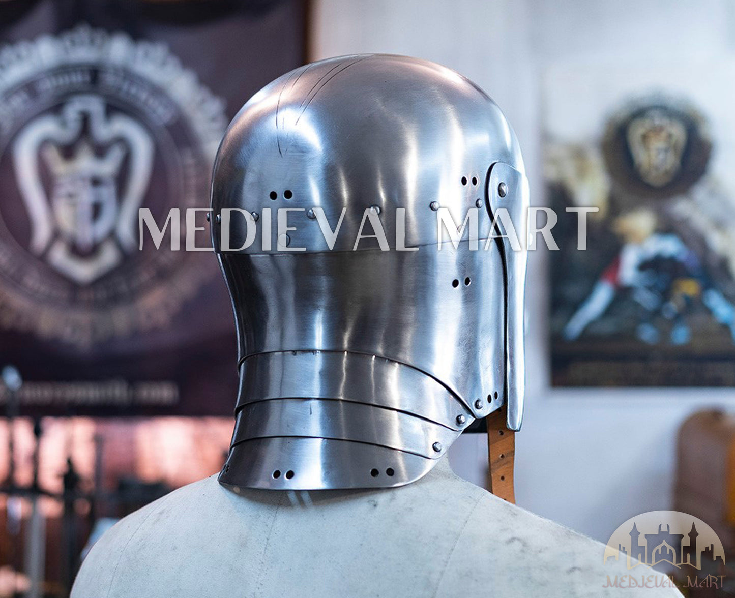 MEDIEVALMART Medieval Steel German knight Sallet head armor "The Kingmaker" Helmet