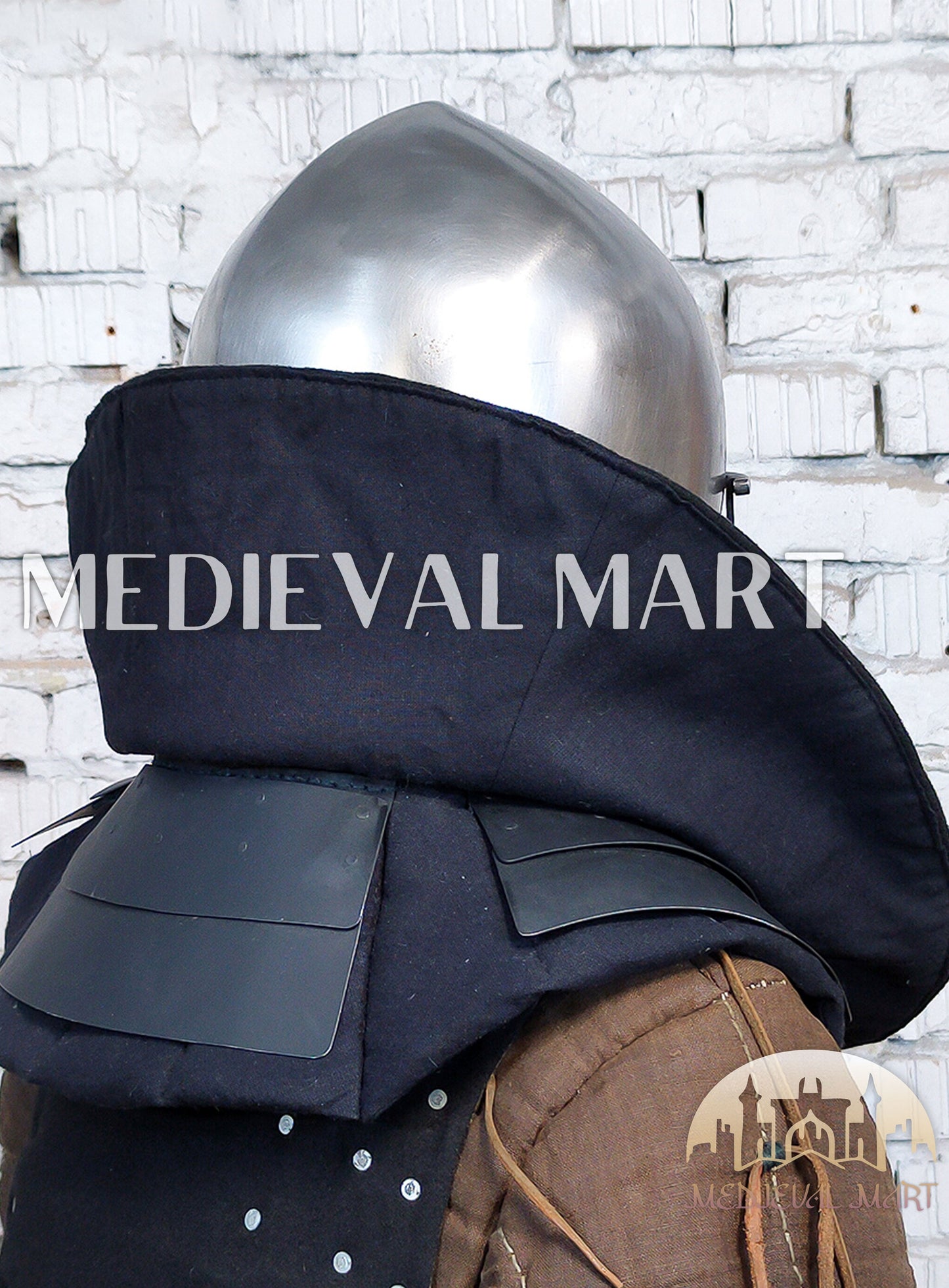 MEDIEVALMART Medieval Wolf Ribs Bacinet Helmet For HMB; SCA, Buhurt